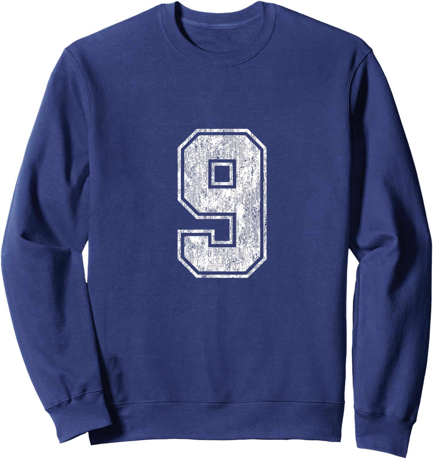Number 9 Vintage Nine Sports Design Sweatshirt - Sweatshirt | Navy