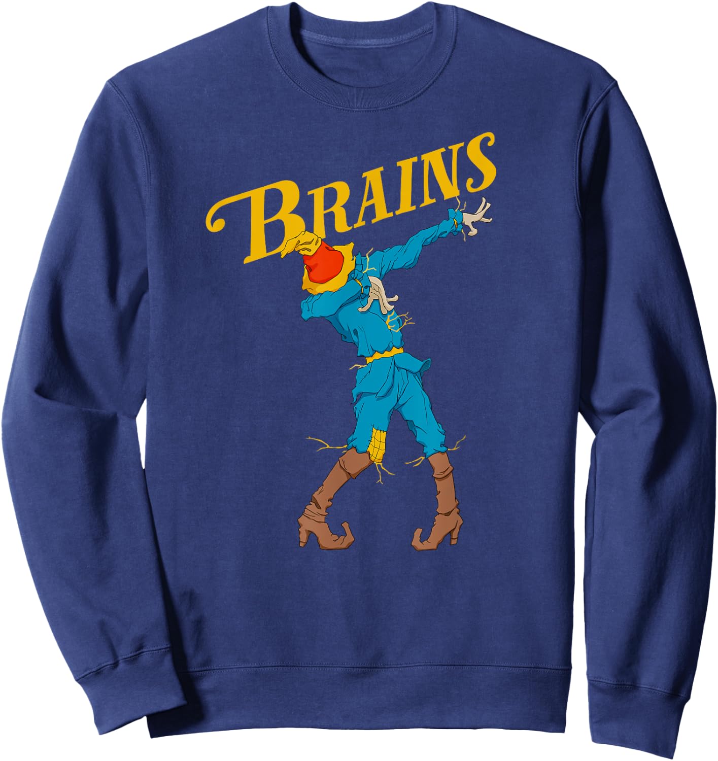 OZ Scarecrow Brains Shirt Art-Classic Dabbing Wizard Of Oz Sweatshirt - Sweatshirt | Navy