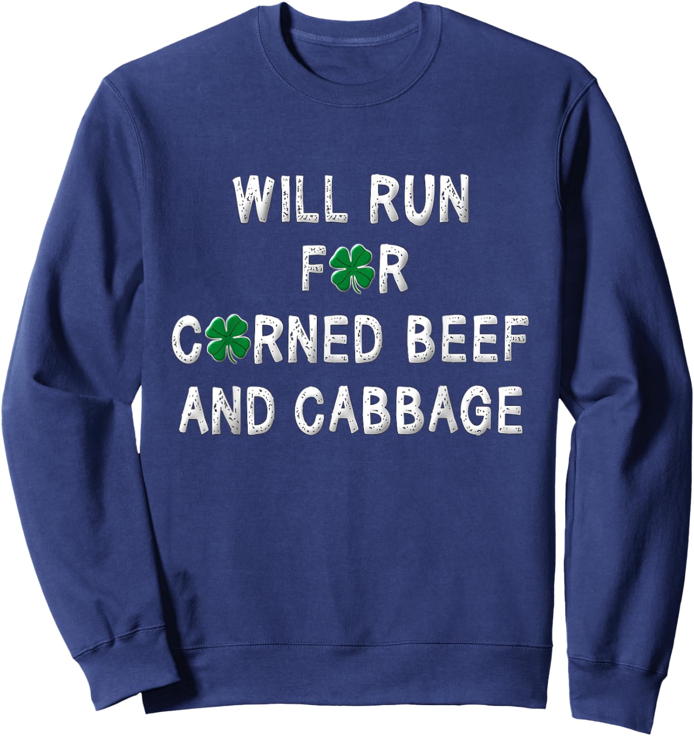 St Patricks Day Running Race Corned Beef & Cabbage Shamrock Sweatshirt - Sweatshirt | Navy