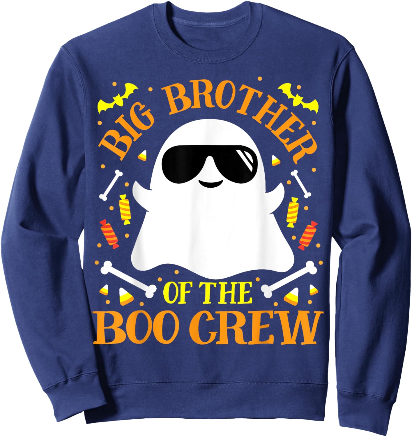 Big Brother Boo Crew Ghost Matching Family Set Boy Halloween Sweatshirt - Sweatshirt | Navy