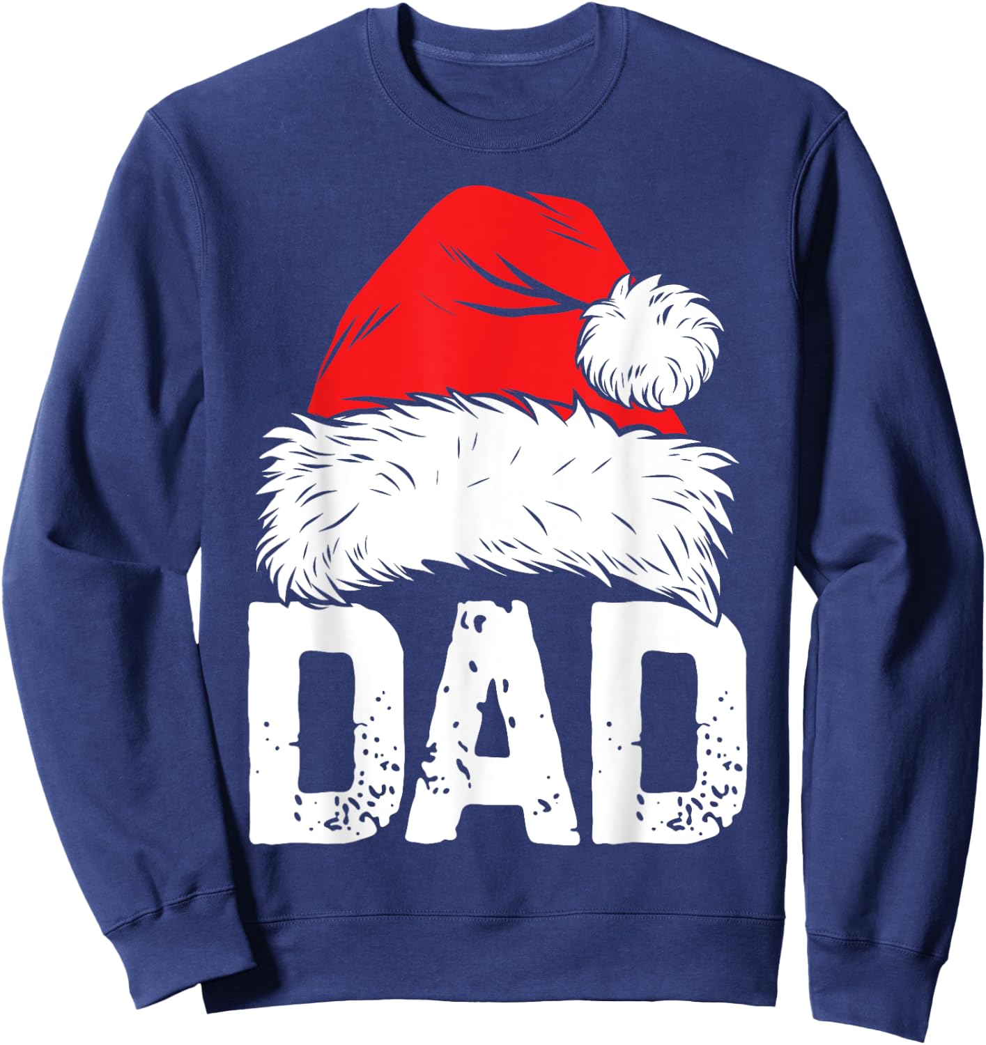 Dad Santa Christmas Family Matching Pajamas Papa Xmas Father Short Sleeve Sweatshirt - Sweatshirt | Navy