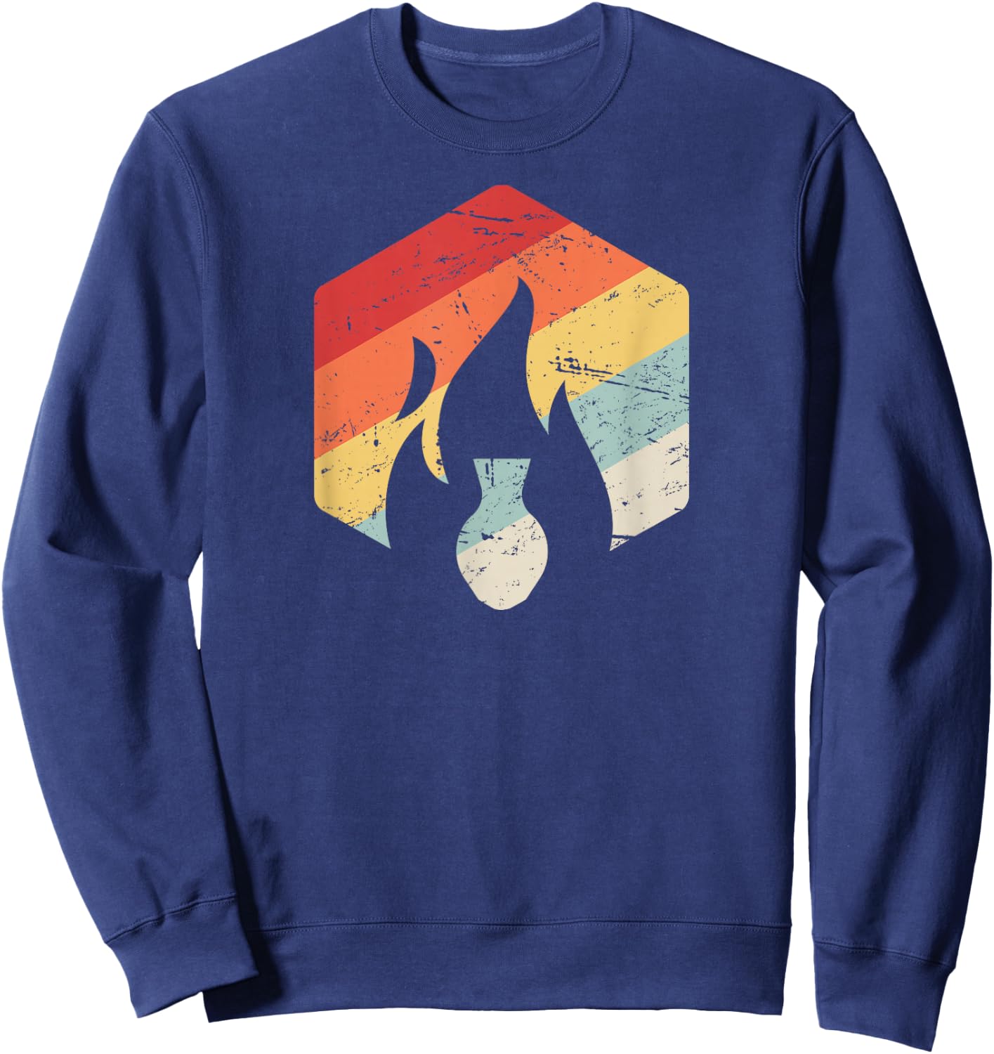 Retro Vintage Kiln - Clay Sculpture, Pottery & Ceramics Sweatshirt - Sweatshirt | Navy