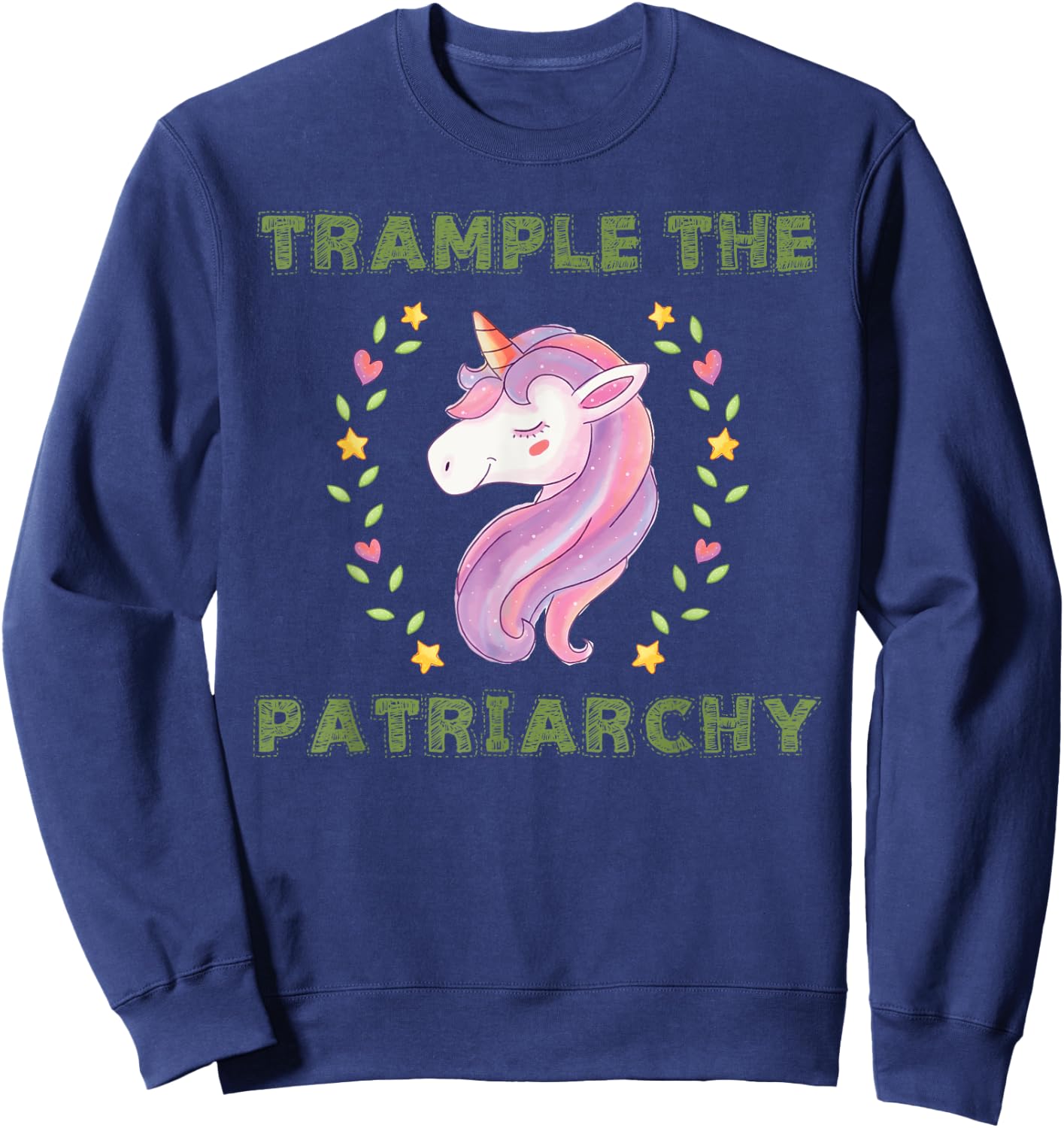 Trample The Patriarchy, Unicorn Lovers Feminist Sweatshirt - Sweatshirt | Navy