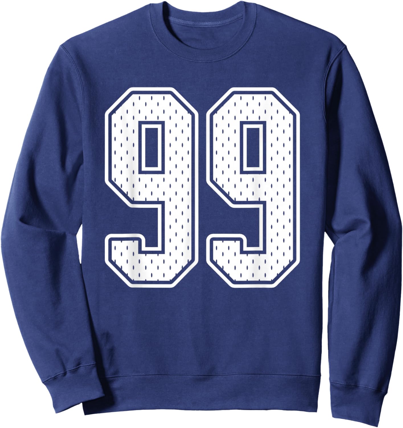 #99 White Vintage Number 99 Sports Fan Jersey Style Sweatshirt - Sweatshirt | Navy
