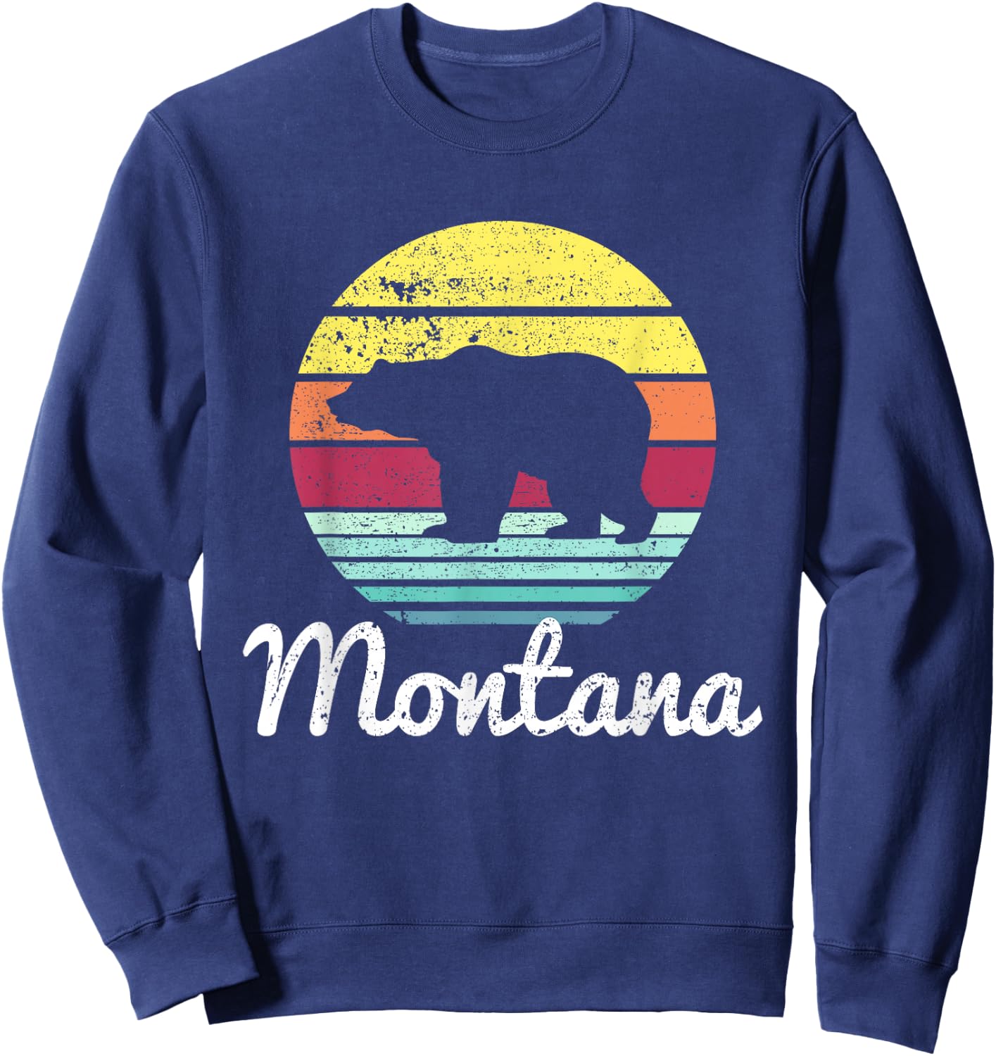 Vintage Retro MT Montana Wildlife Bear Adventure Sweatshirt - Sweatshirt | Navy