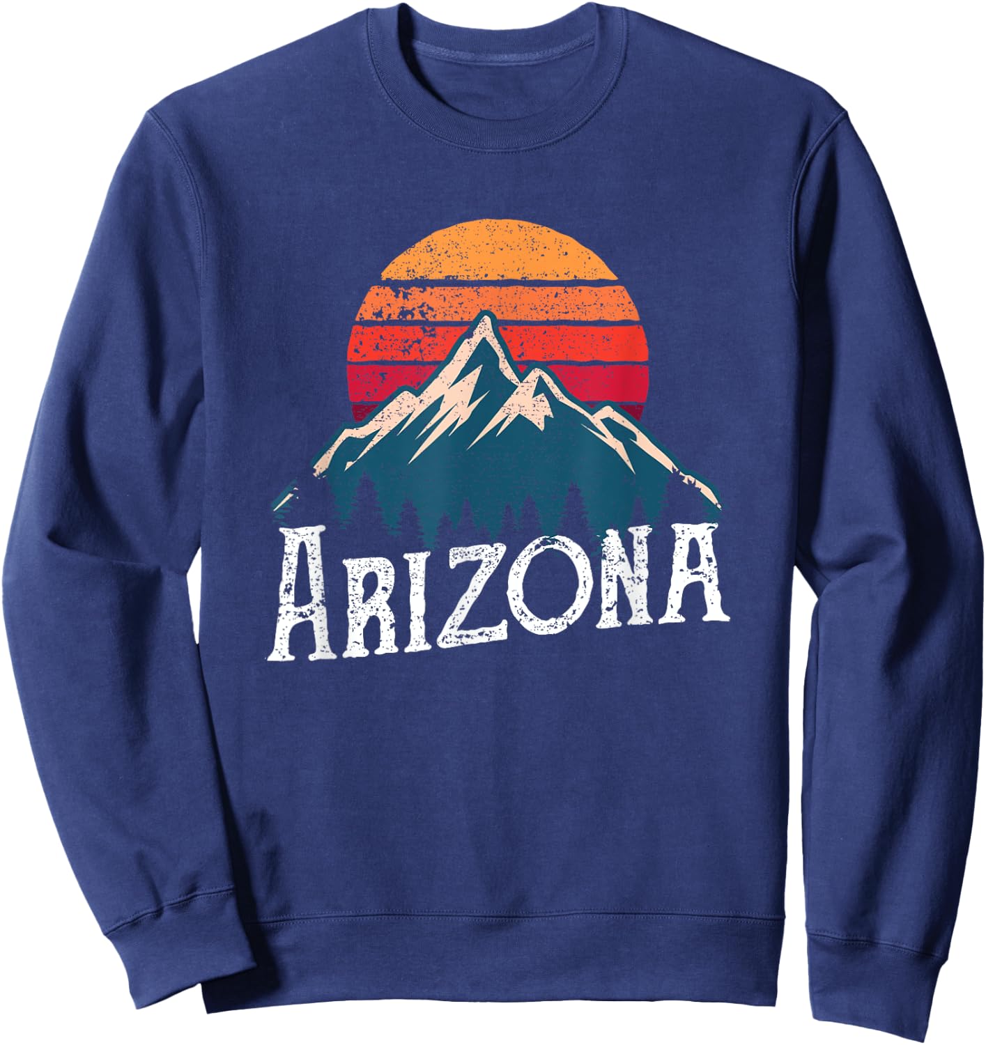 Vintage Retro AZ, Arizona Mountains Outdoor Wildness Sweatshirt - Sweatshirt | Navy