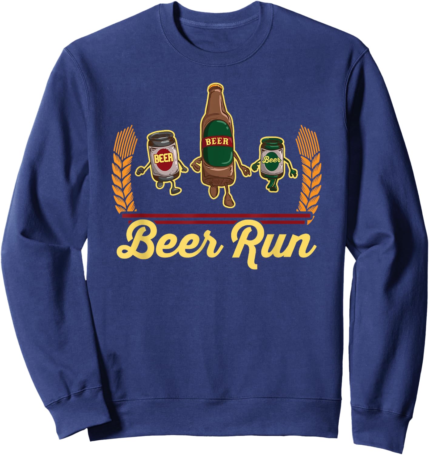 Funny Beer Running Gift Shirt BEER RUN Sweatshirt - Sweatshirt | Navy