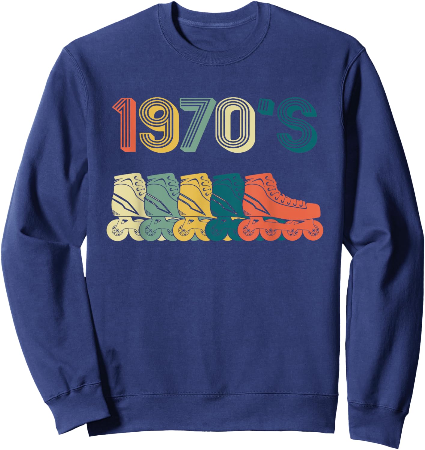 Roller Skate Skating 70s Retro Shirt Gift Sweatshirt - Sweatshirt | Navy