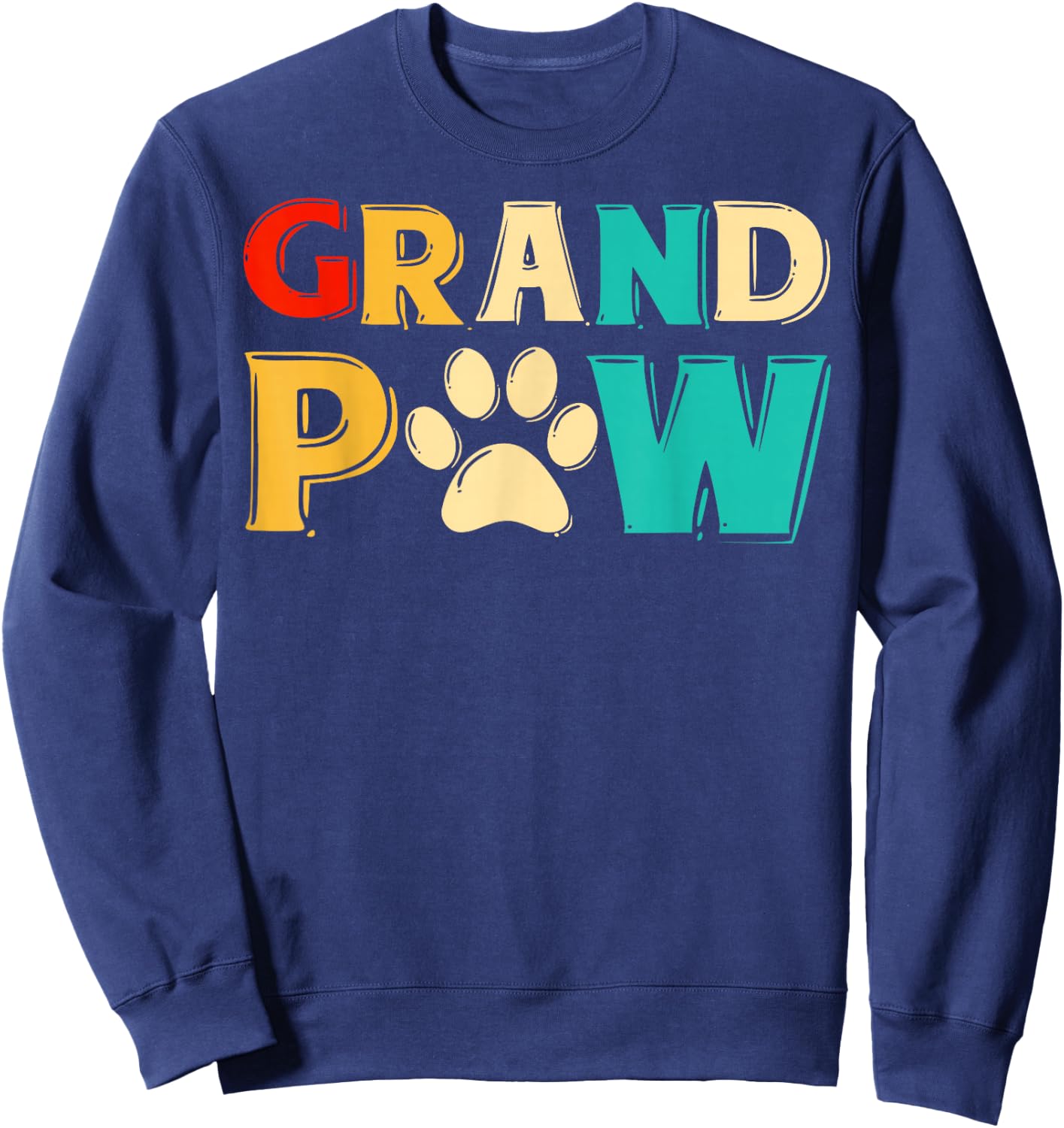 Grand Paw Dog Grandpaw Grandpa Dog Lover Vintage Gift Men Women Girls Kids Sweatshirt - Sweatshirt | Navy