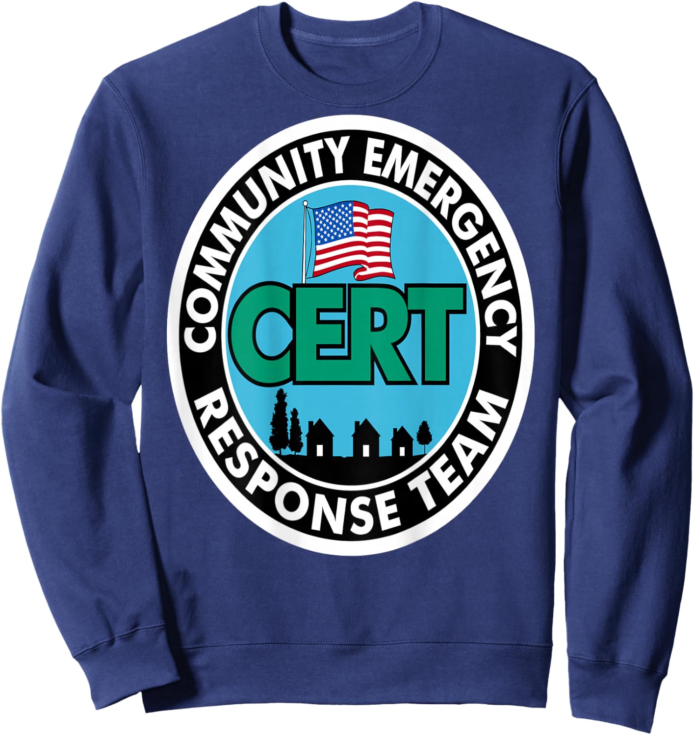 CERT Community Emergency Response Team White Back Print Sweatshirt - Sweatshirt | Navy