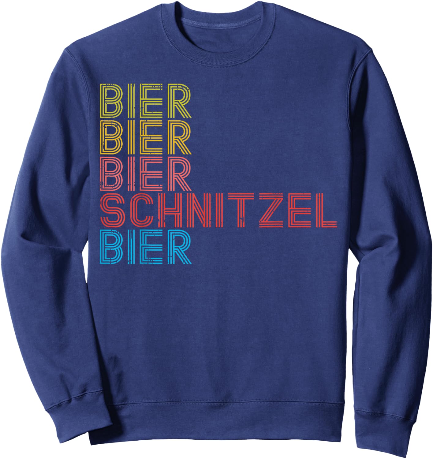 Retro Bier Schnitzel Beer Oktoberfest Drinking Team Sweatshirt - Sweatshirt | Navy