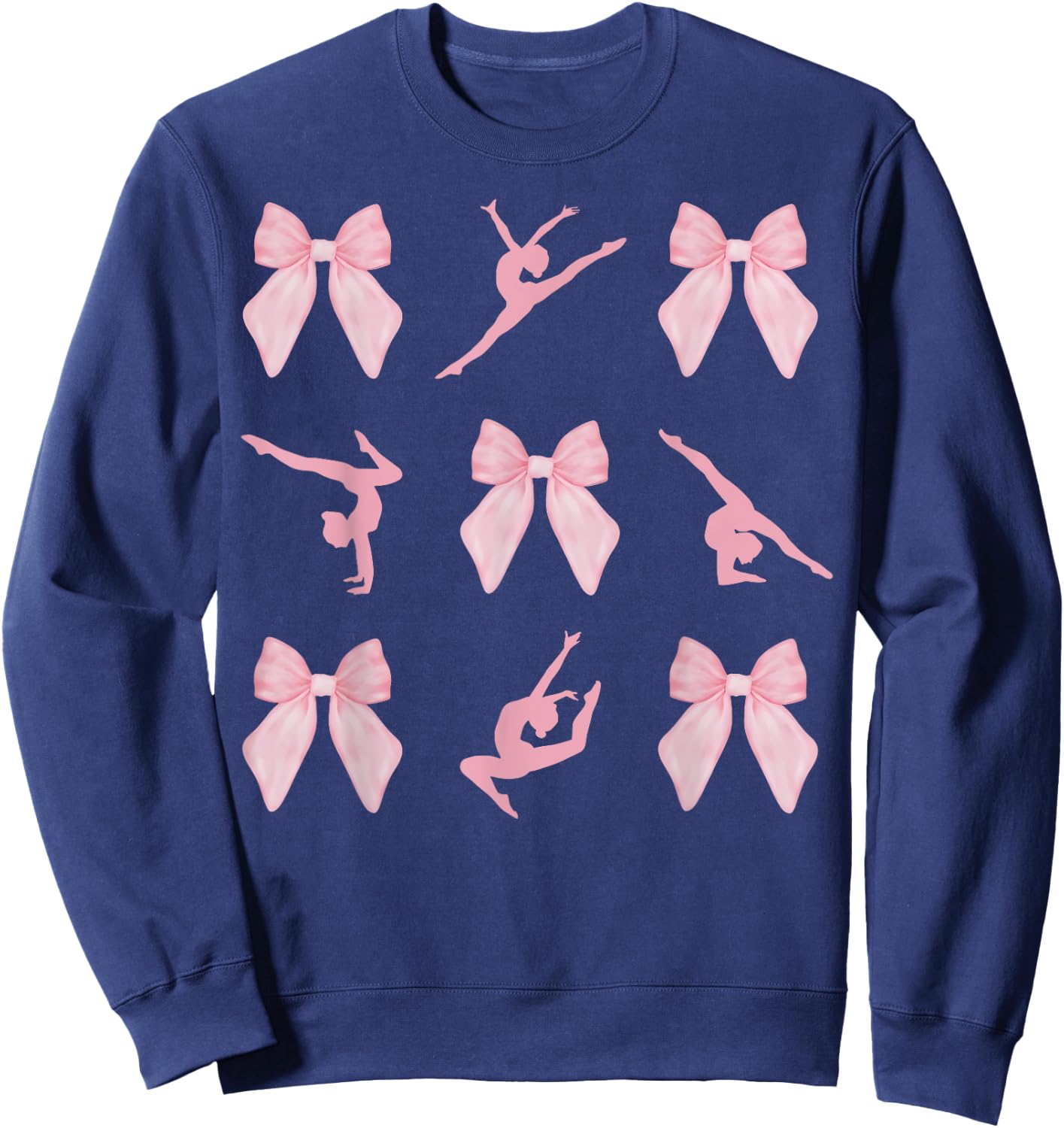 Dance Coquette Pink Bow Ballet Dancer Ballerina Girls Women Sweatshirt - Sweatshirt | Navy