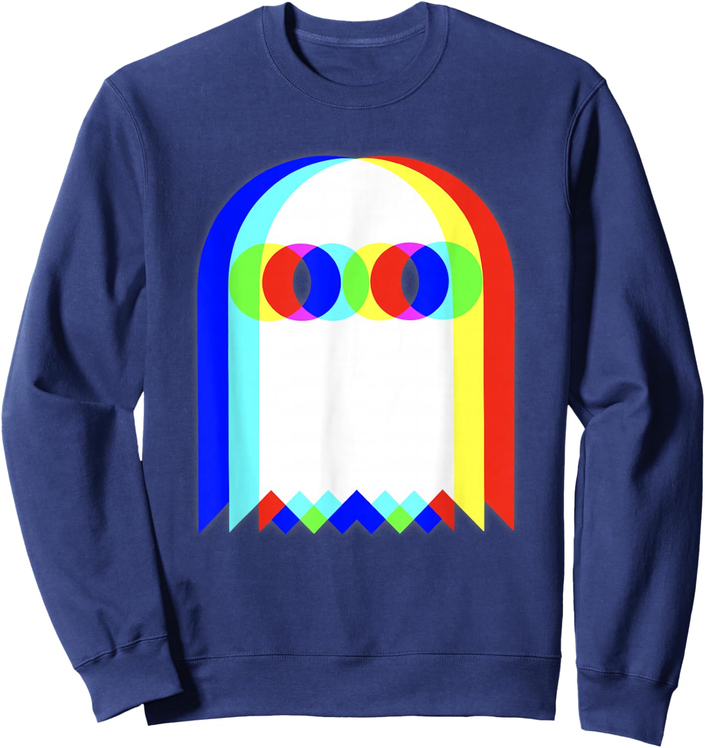 Threadrock Vaporwave Psychedelic Ghost Retro Halloween Techno EDM Adults Kids Sweatshirt - Sweatshirt | Navy