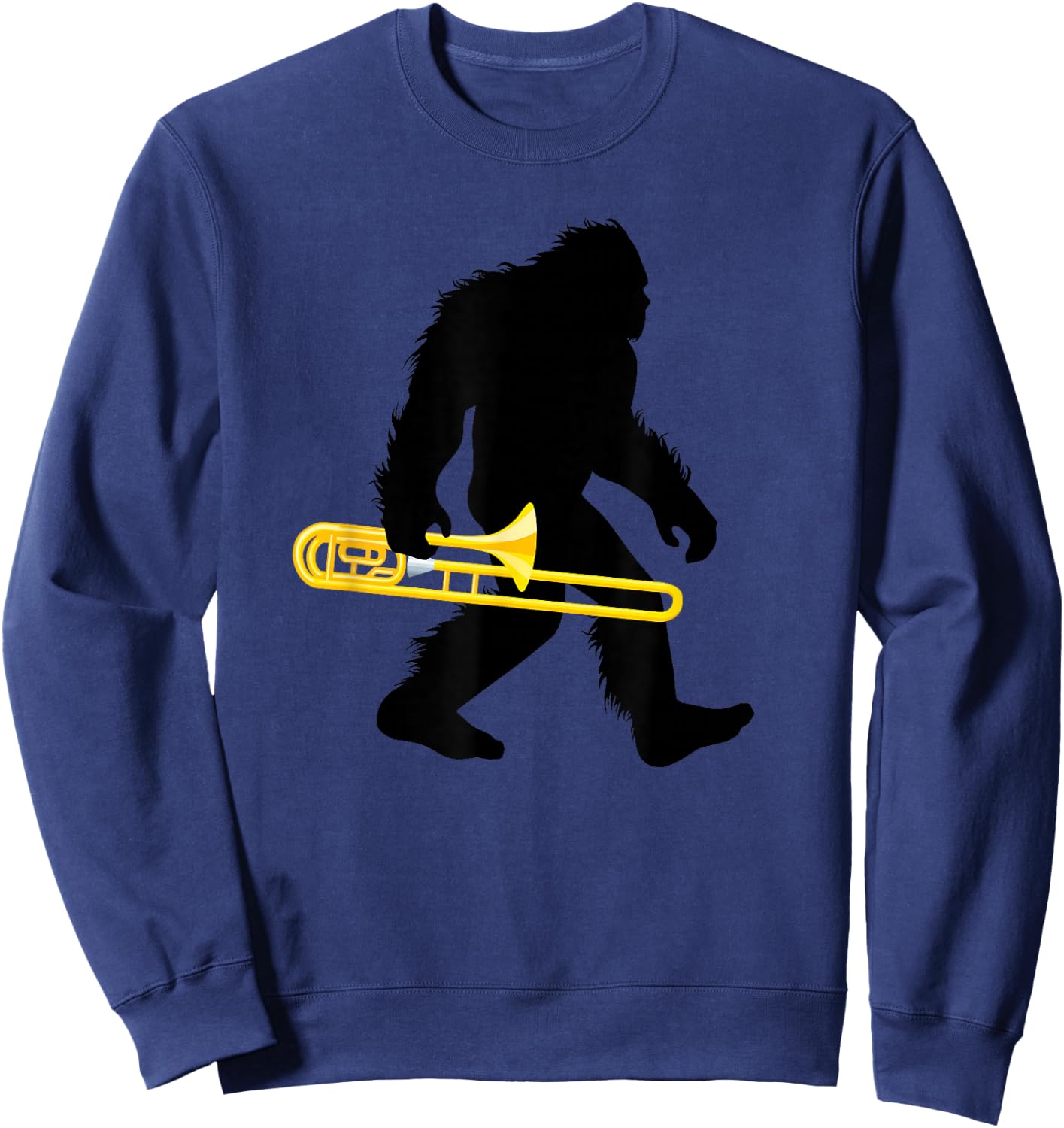Bigfoot Trombone Sasquatch Trombonist Apparel Sweatshirt - Sweatshirt | Navy