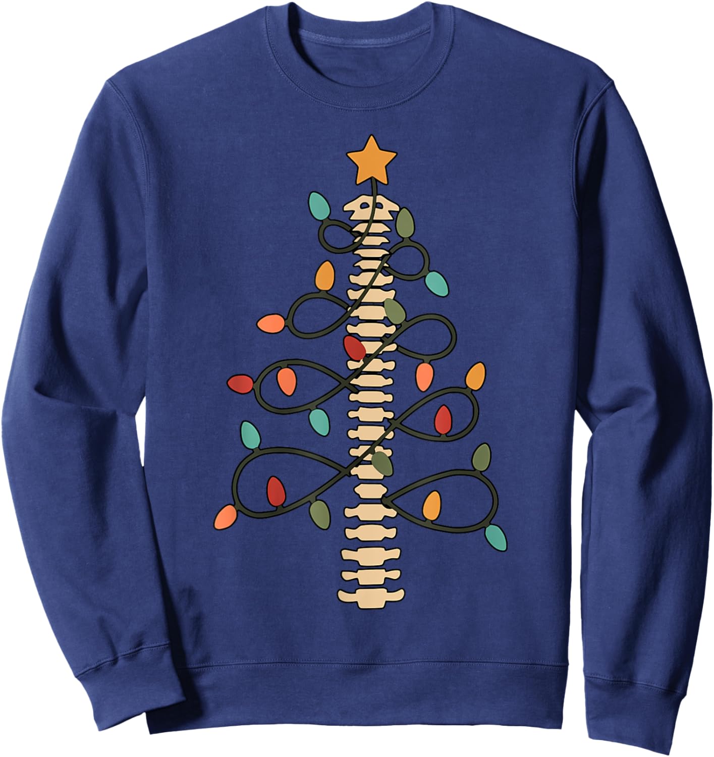 Chiropractor Doctor Christmas Lights Chiropractic Assistant Sweatshirt - Sweatshirt | Navy