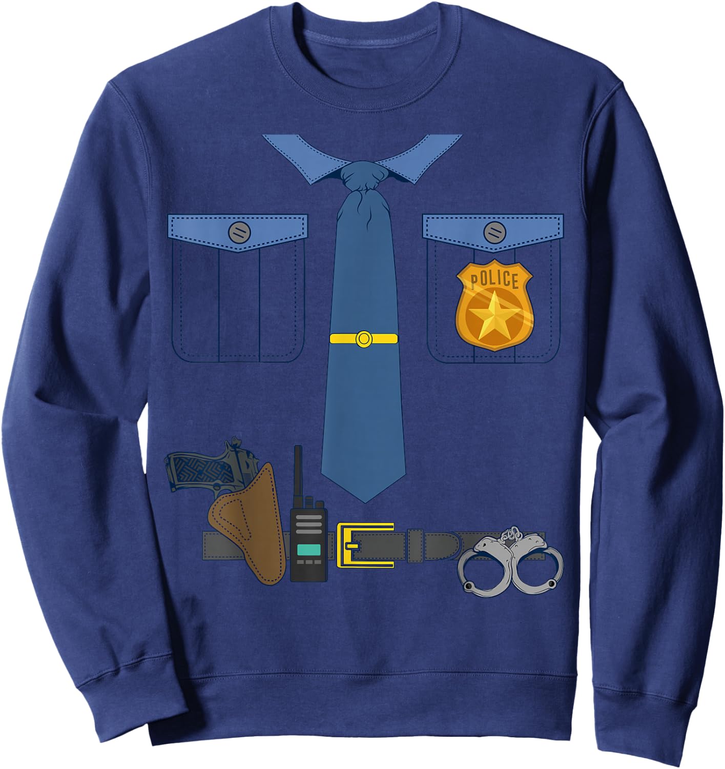 Halloween Kids Dress Up Police Shirt Officer COP Costume Sweatshirt - Sweatshirt | Navy