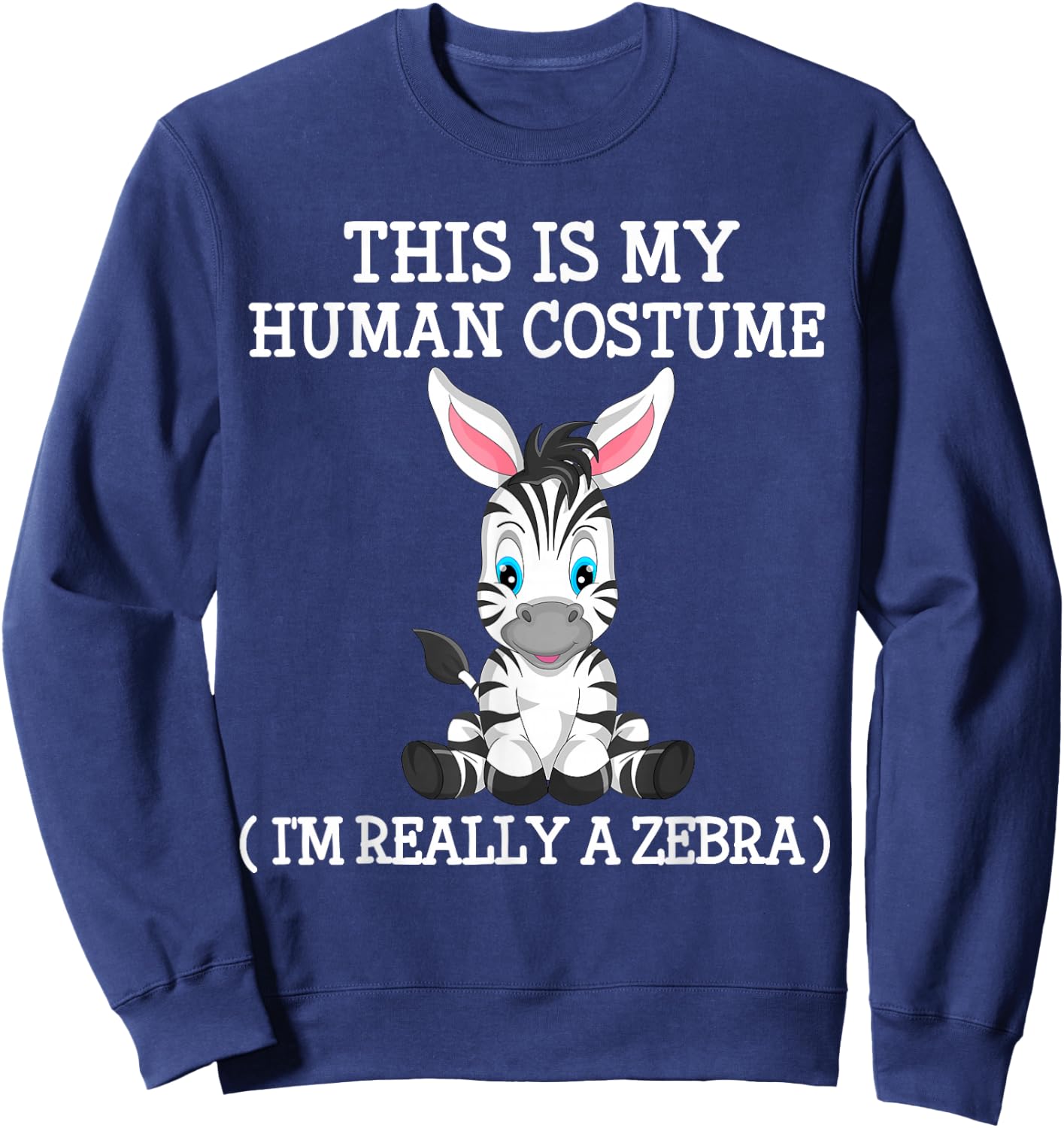 zebra pony funny Halloween Costume boy girl men women Kid Sweatshirt - Sweatshirt | Navy