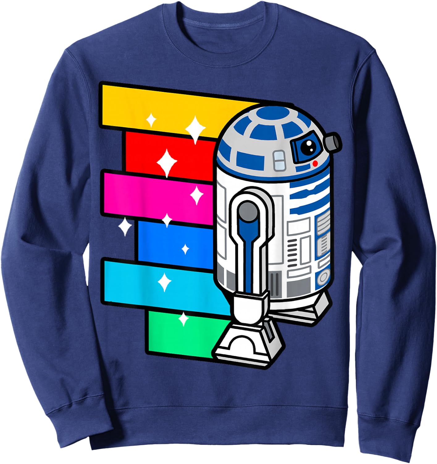Star Wars R2-D2 Rainbow Roll Cartoon Graphic C1 Sweatshirt - Sweatshirt | Navy