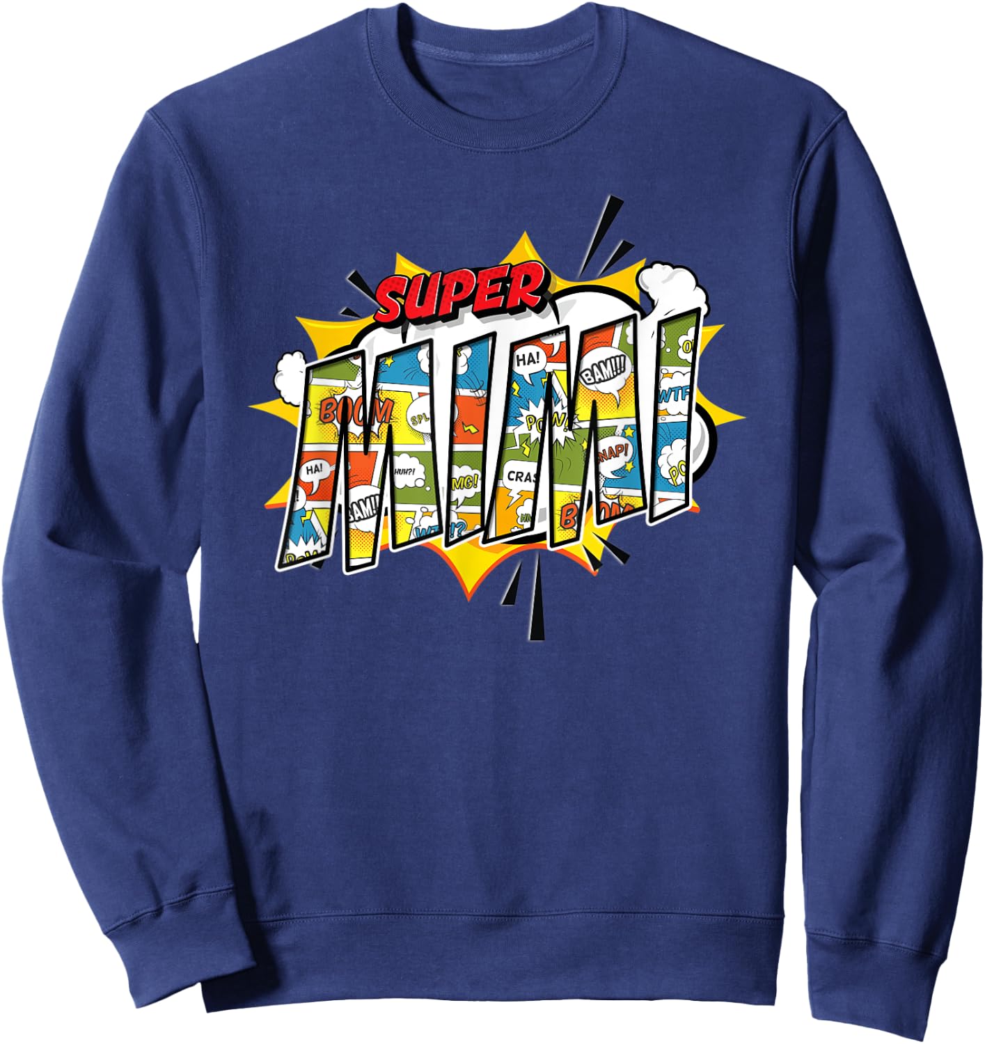 Super Mimi Comic Style Family Gift Superhero Grandmas Sweatshirt - Sweatshirt | Navy