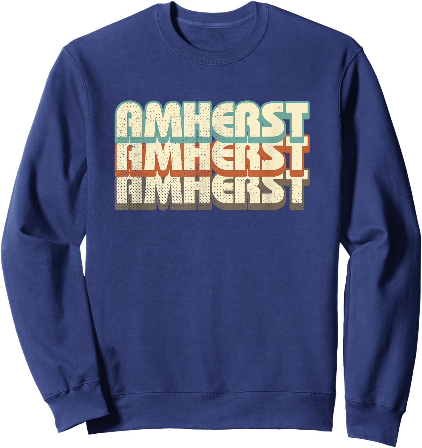 Retro Amherst Massachusetts Sweatshirt - Sweatshirt | Navy