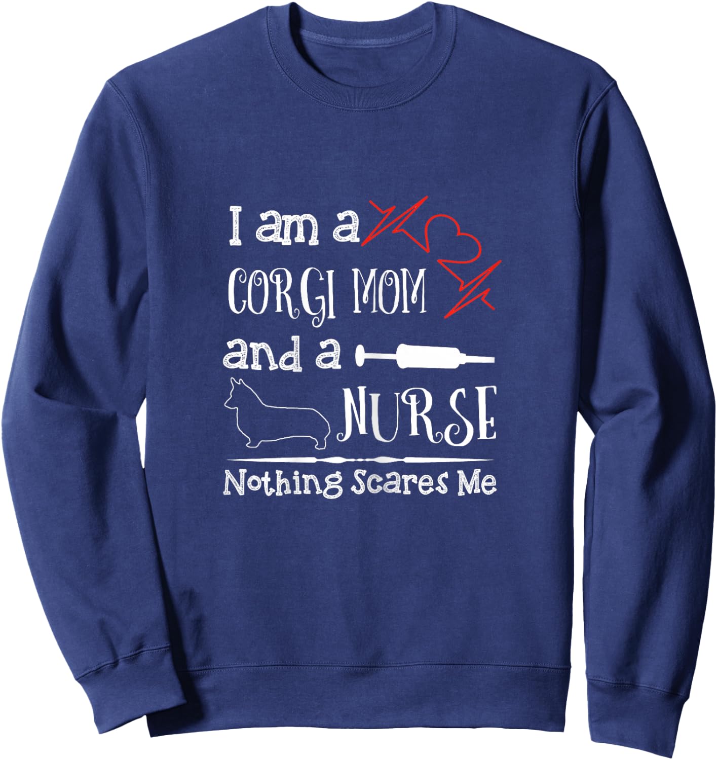 Funny Nursing Gift Corgi Nurse Mom Lover Week Gear Sweatshirt - Sweatshirt | Navy