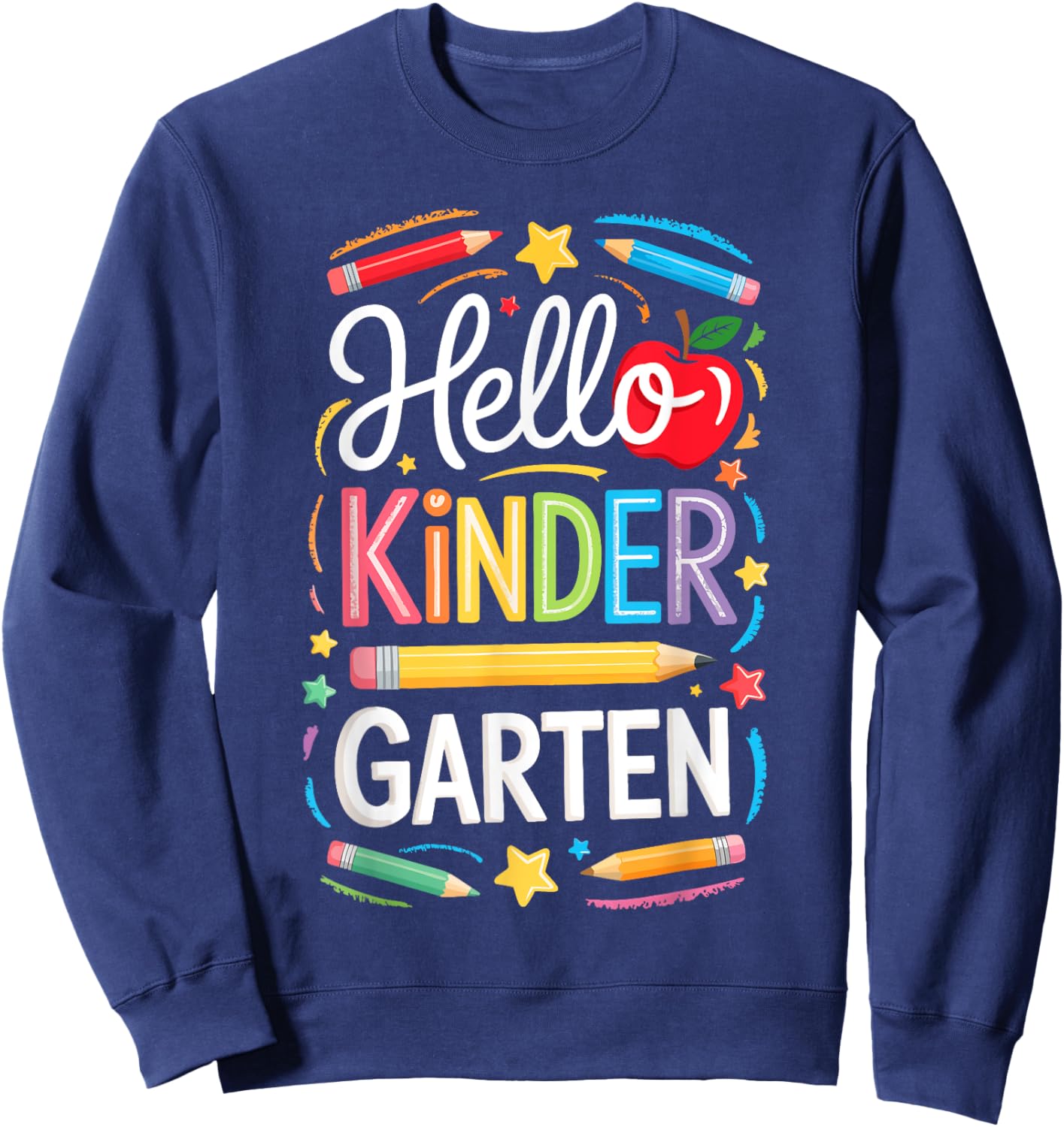 Hello Kindergarten Shirt Boy Girl Teacher Back To School Sweatshirt - Sweatshirt | Navy