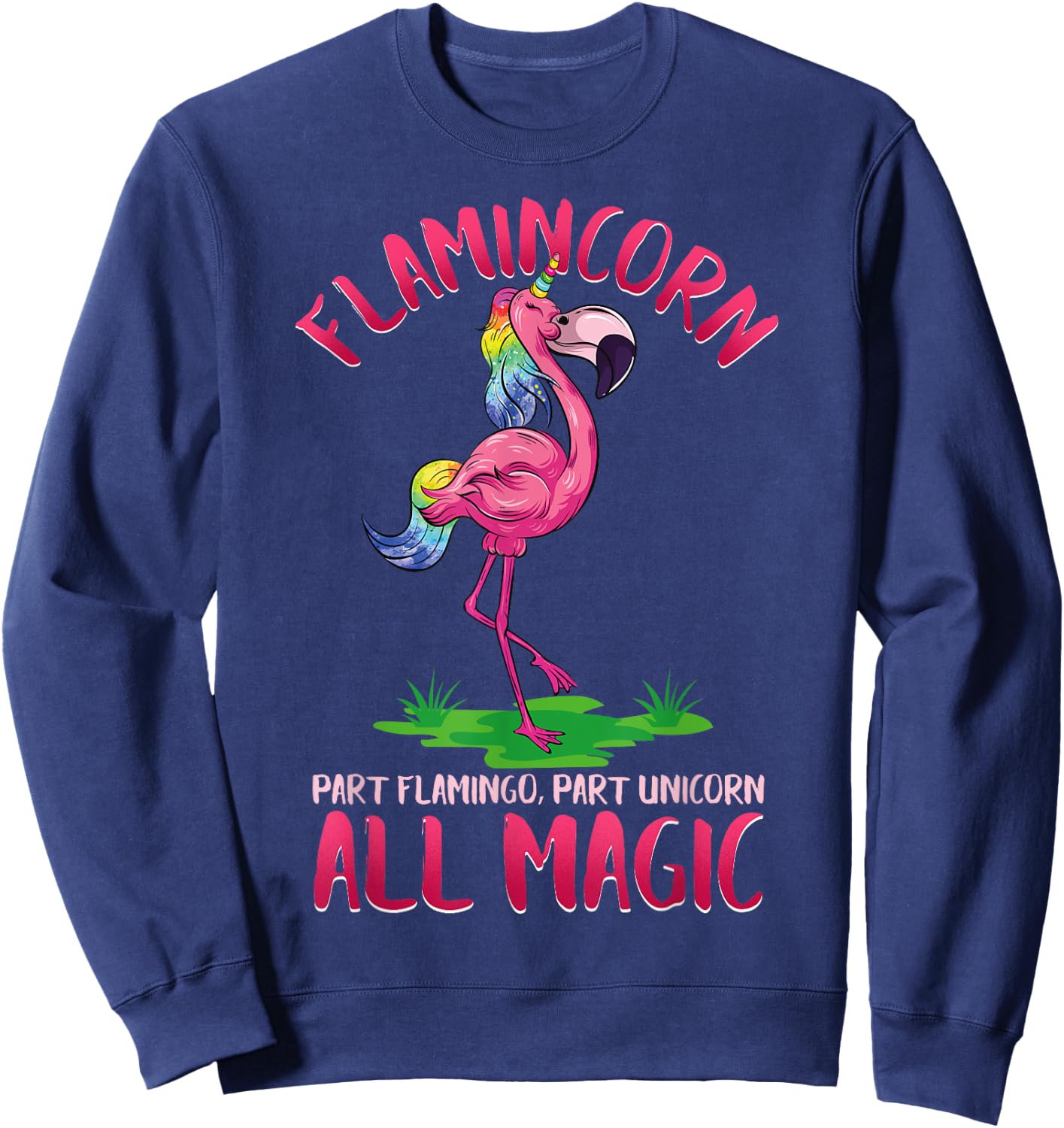 Flamincorn Flamingo & Unicorn Sweatshirt - Sweatshirt | Navy