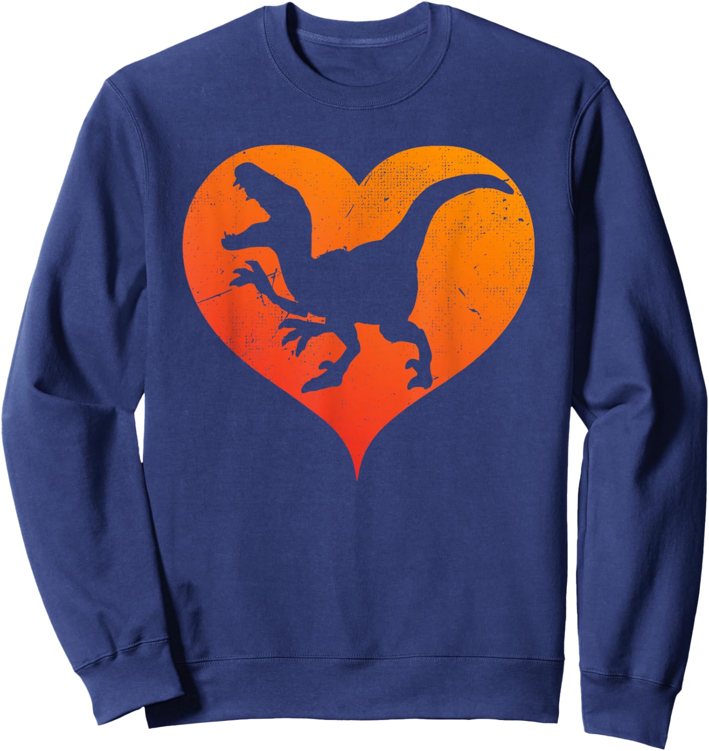 I Love Dinosaurs Velociraptor I Heart Dinosaurs Shirt Sweatshirt - Sweatshirt | Navy