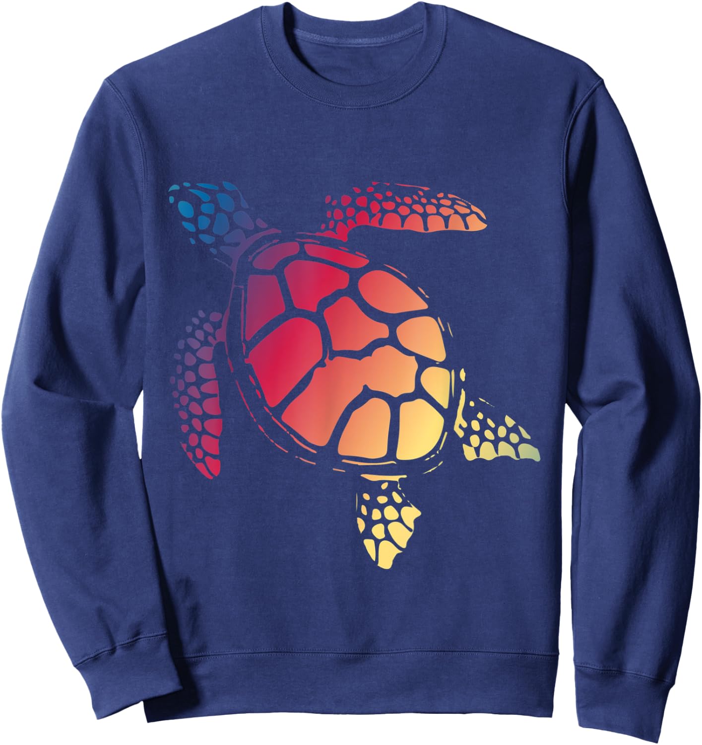 Turtle Art Colorful Sea Reptile Nature Gift Turtle Sweatshirt - Sweatshirt | Navy