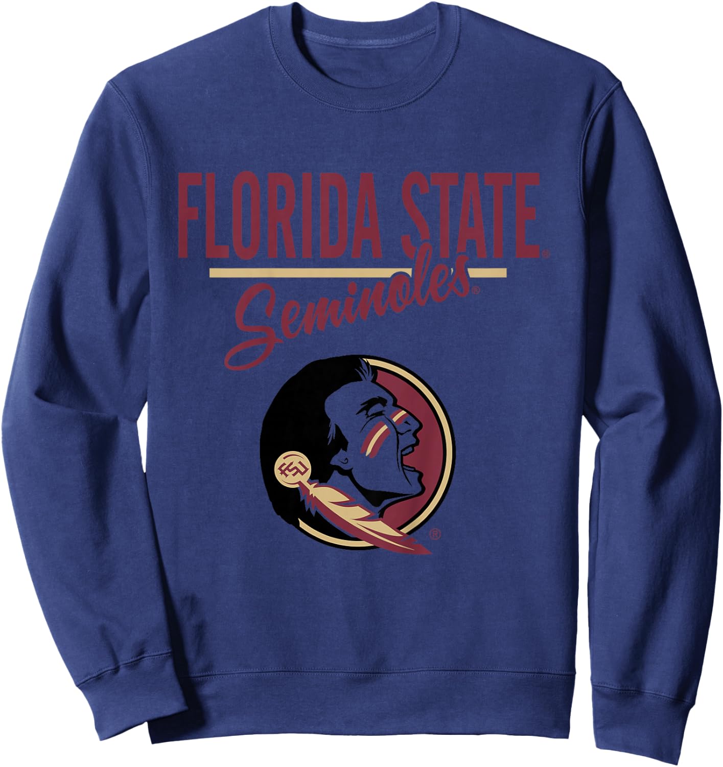 Kids Florida State Seminoles Kid's Mascot White Sweatshirt - Sweatshirt | Navy