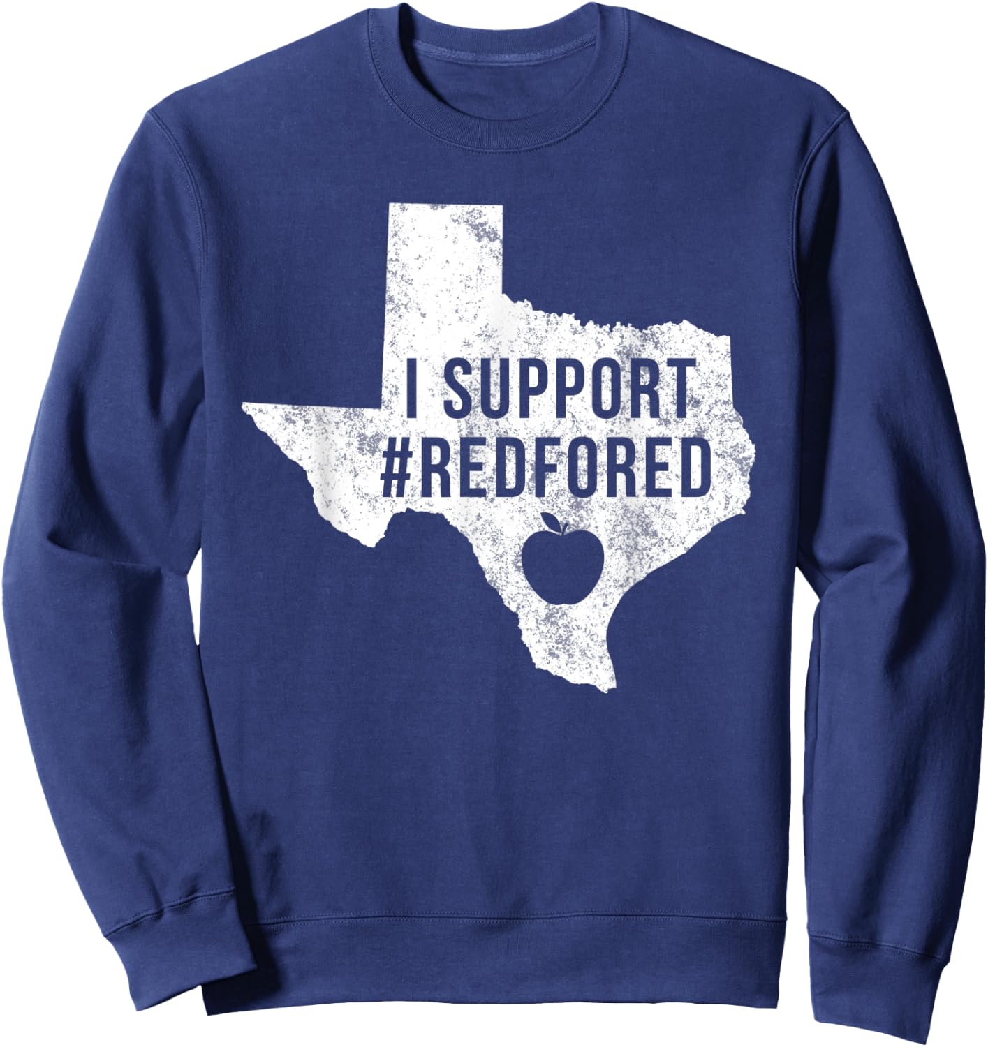 I Support Red For Ed Texas Teacher Public Education Women Kids Sweatshirt - Sweatshirt | Navy