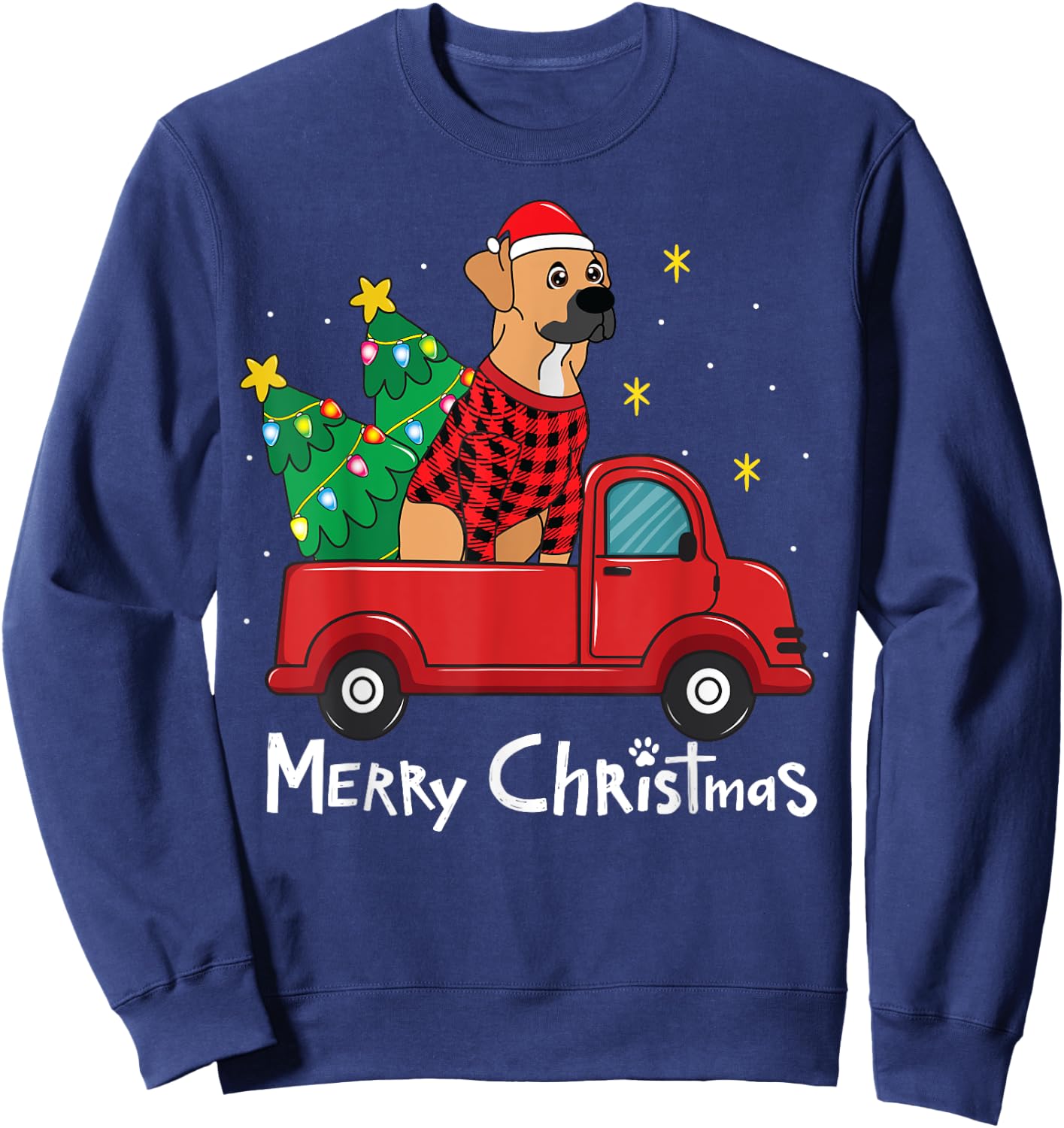 Black Mouth Cur Christmas Funny Gift Sweatshirt - Sweatshirt | Navy