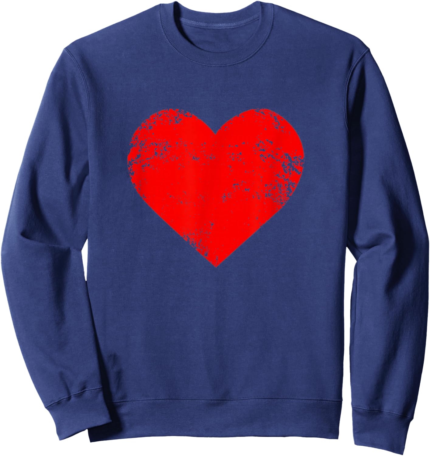 Red Heart Funny Cute Design Sweatshirt - Sweatshirt | Navy