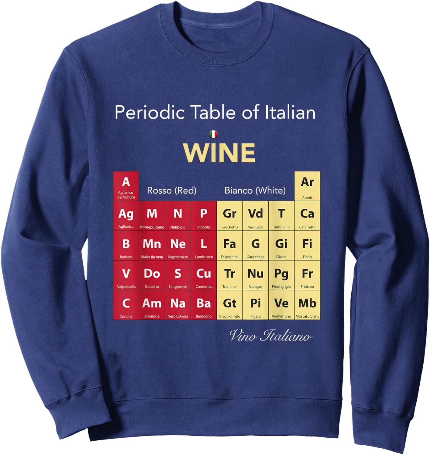 Periodic Table of Italian Wine Sweatshirt - Sweatshirt | Navy