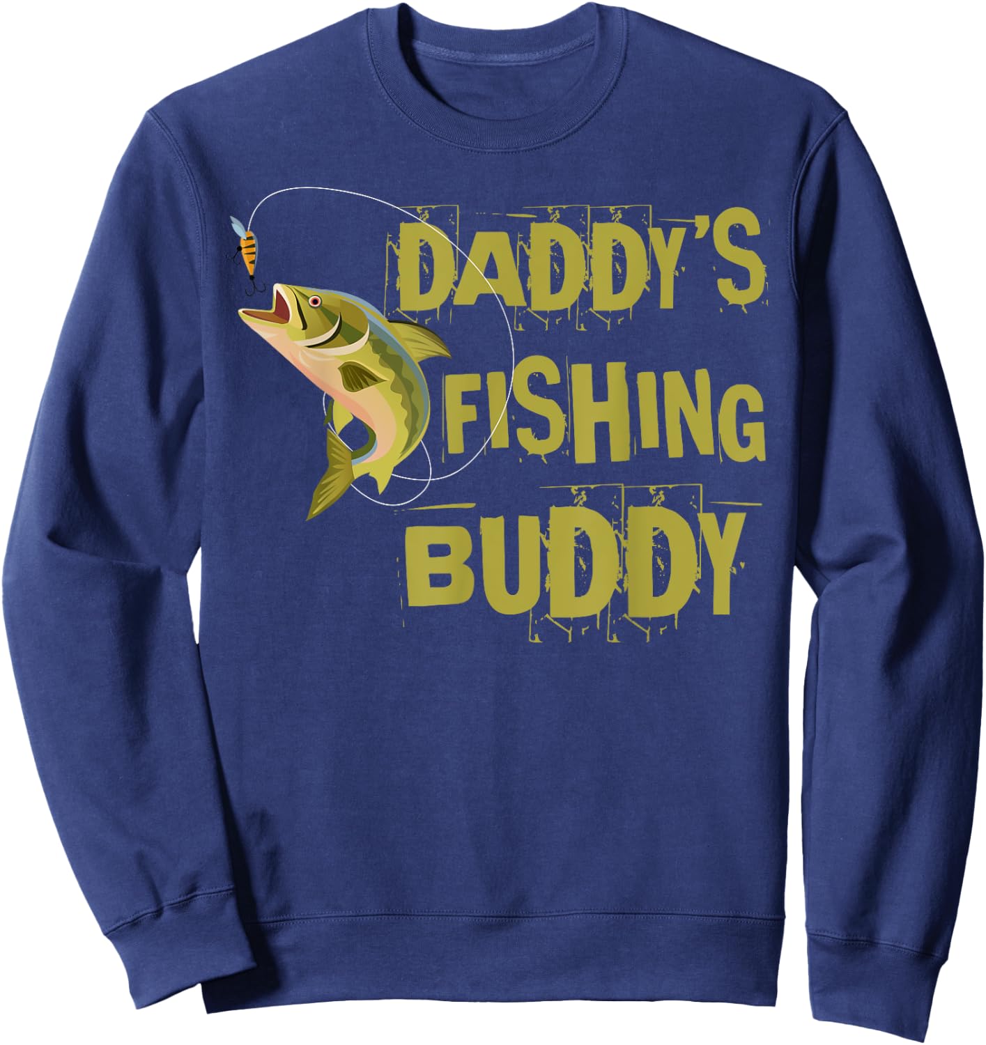 Daddy's Fishing Buddy Shirt Funny Fisherman Boys Girls Kids Sweatshirt - Sweatshirt | Navy
