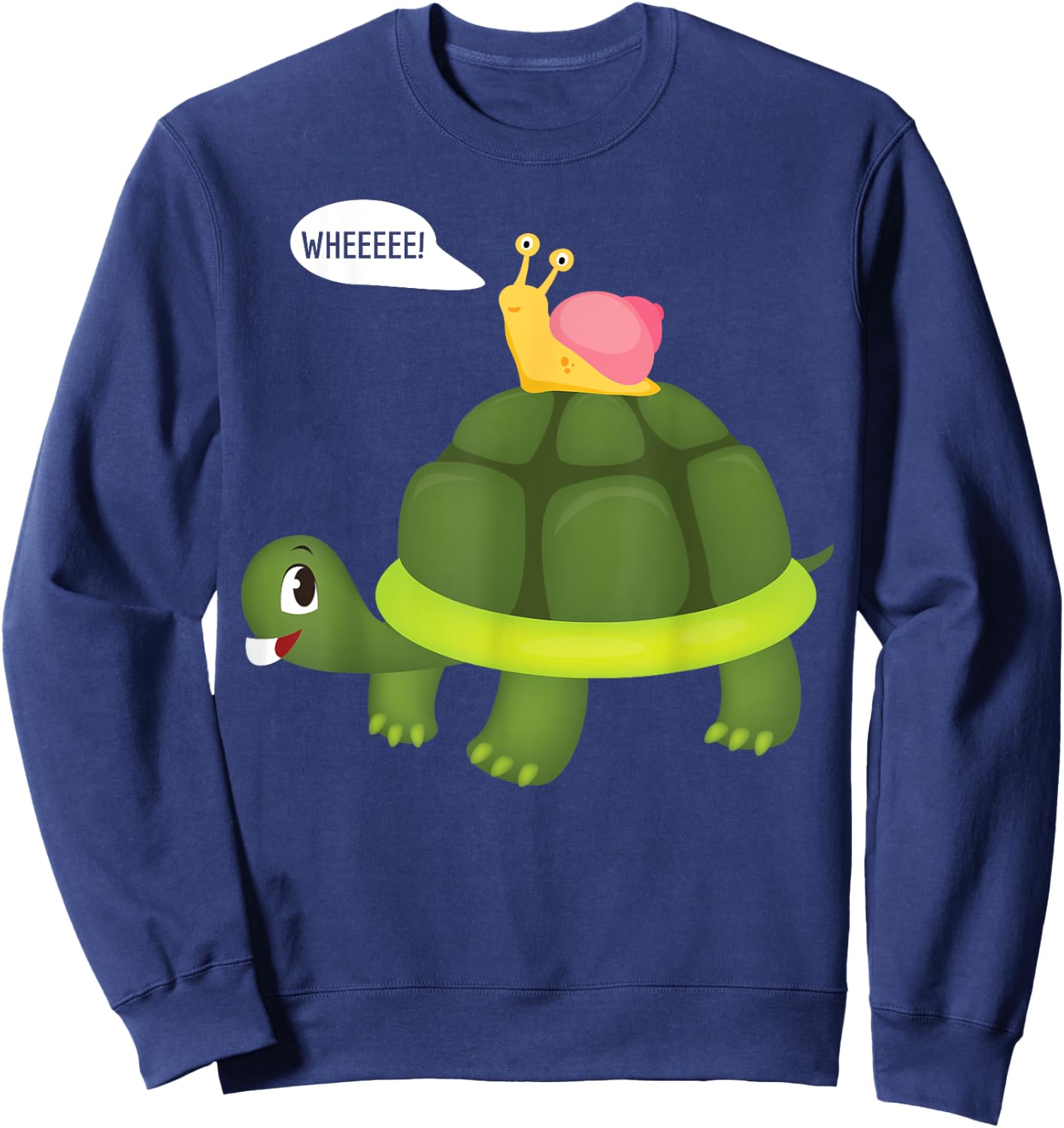 Snail Riding Turtle Funny Shirt Sweatshirt - Sweatshirt | Navy