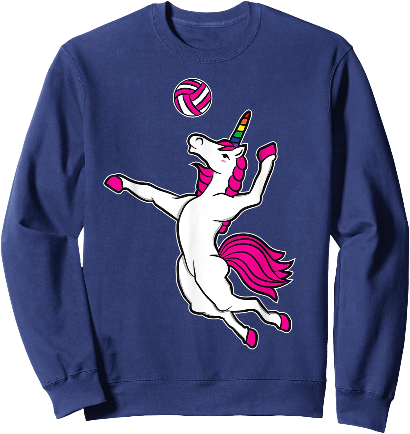 Funny Volleyball Unicorn For Volleyball Girls Sweatshirt - Sweatshirt | Navy