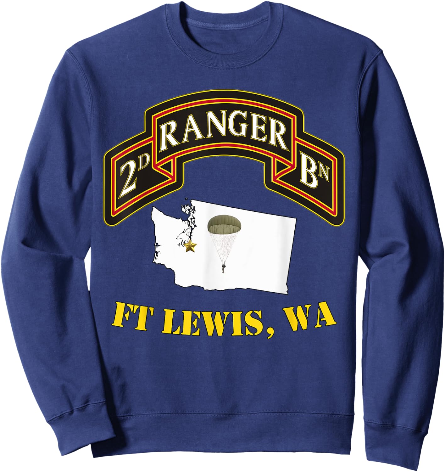 75th Rangers - Ft Lewis, WA 2nd Bn Ranger Unit Vets Sweatshirt - Sweatshirt | Navy