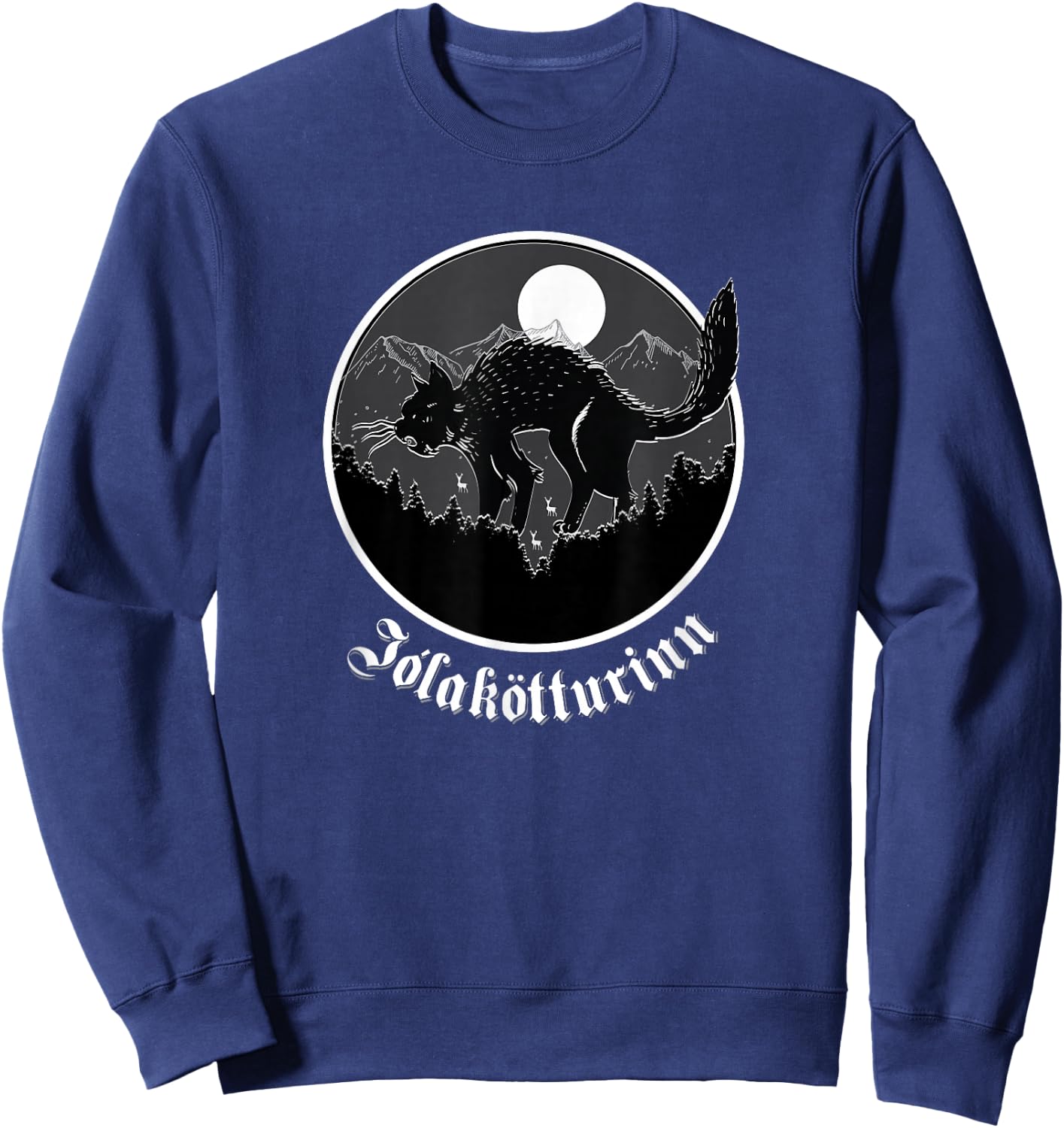 Yule Cat Jolakotturinn Icelandic Folklore Christmas Gift Sweatshirt - Sweatshirt | Navy