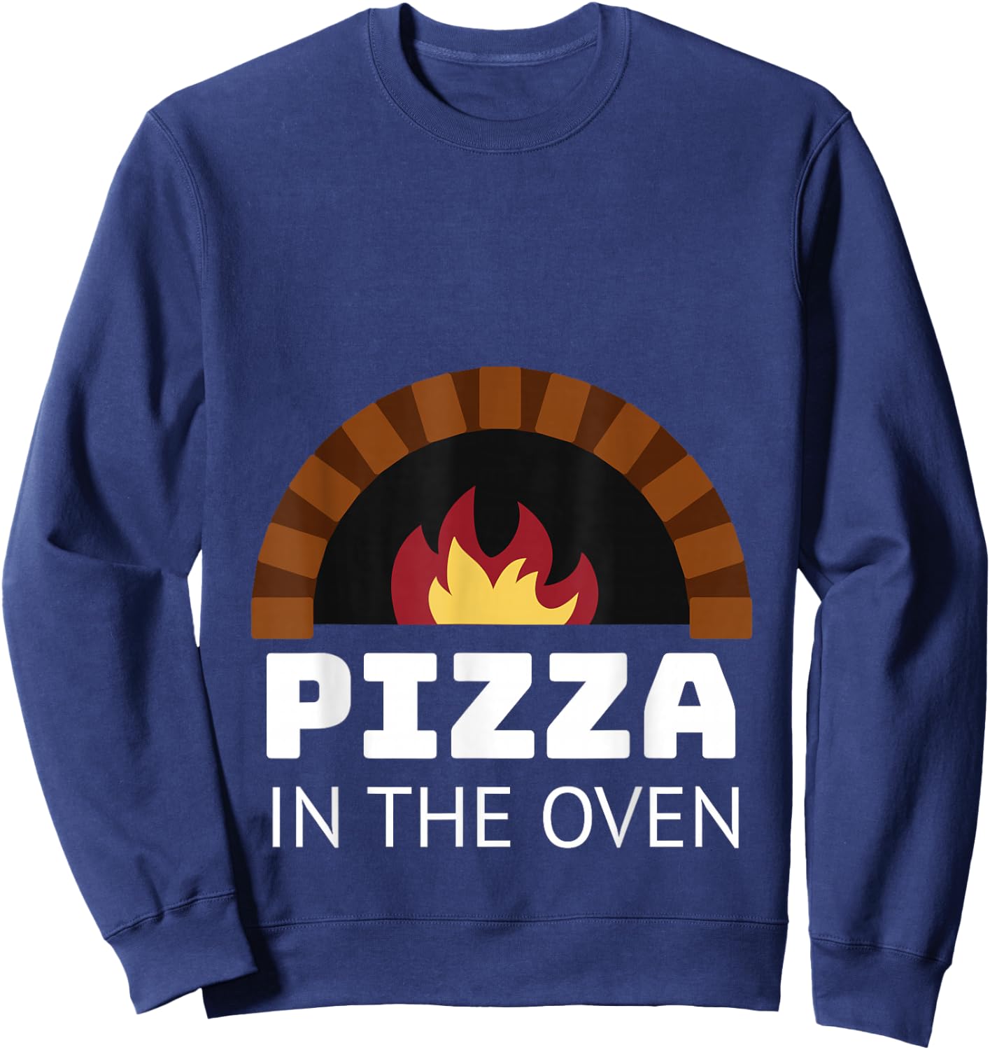 Pregnancy Shirt PIZZA IN THE OVEN Mom Matching Mother to Be Sweatshirt - Sweatshirt | Navy