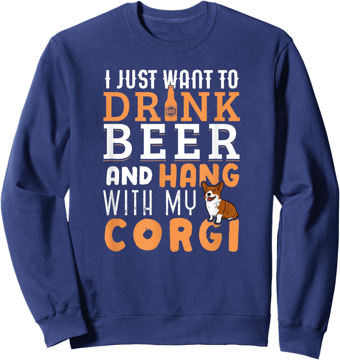 Funny Father's Day Corgi Papa Dog Lovers Shirt Men Women Sweatshirt - Sweatshirt | Navy