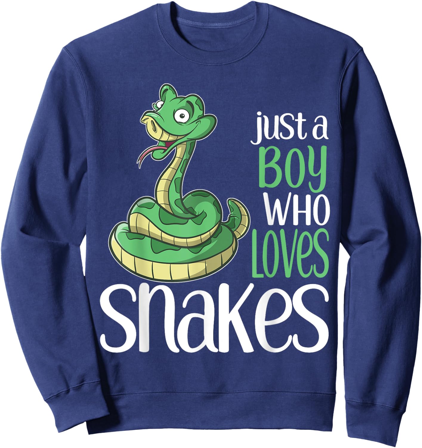Just a Boy Who Loves Snakes Gift T Shirt for Kids and Boys Sweatshirt - Sweatshirt | Navy