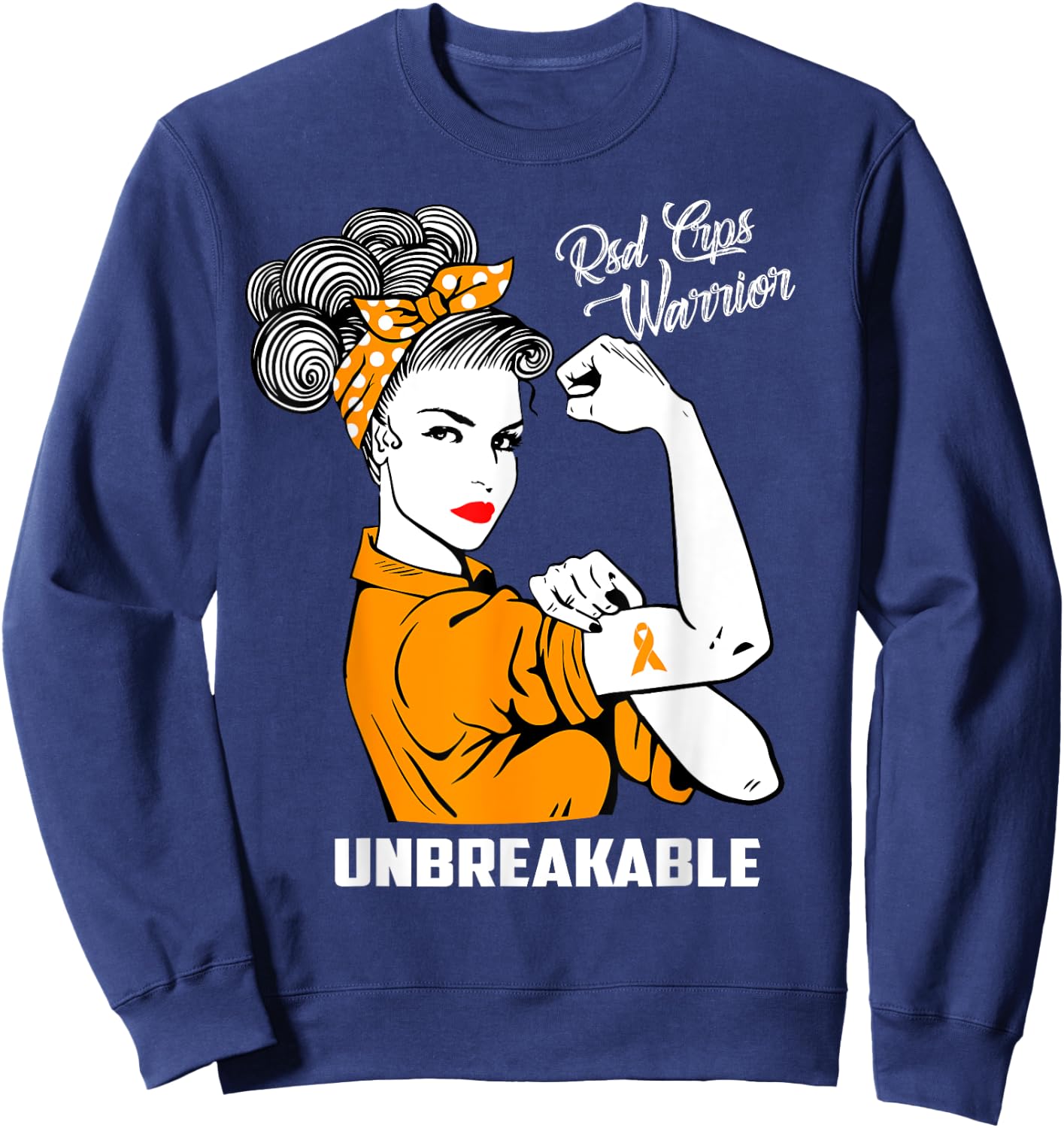 RSD CRPS Warrior Unbreakable RSD CRPS Awareness Gift Sweatshirt - Sweatshirt | Navy