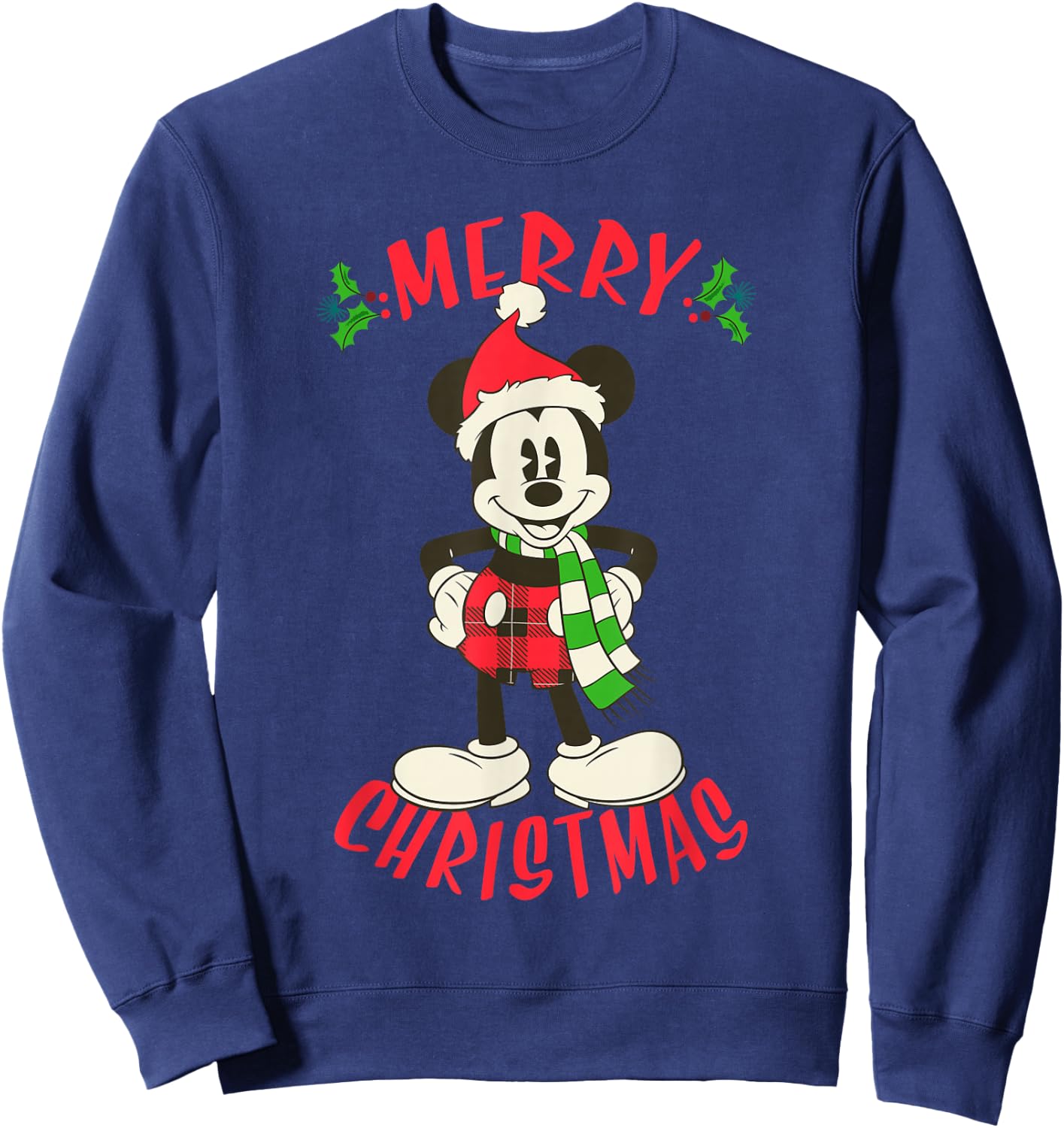 Disney Vintage Mickey Mouse Christmas Holiday Sweatshirt - Sweatshirt | Navy