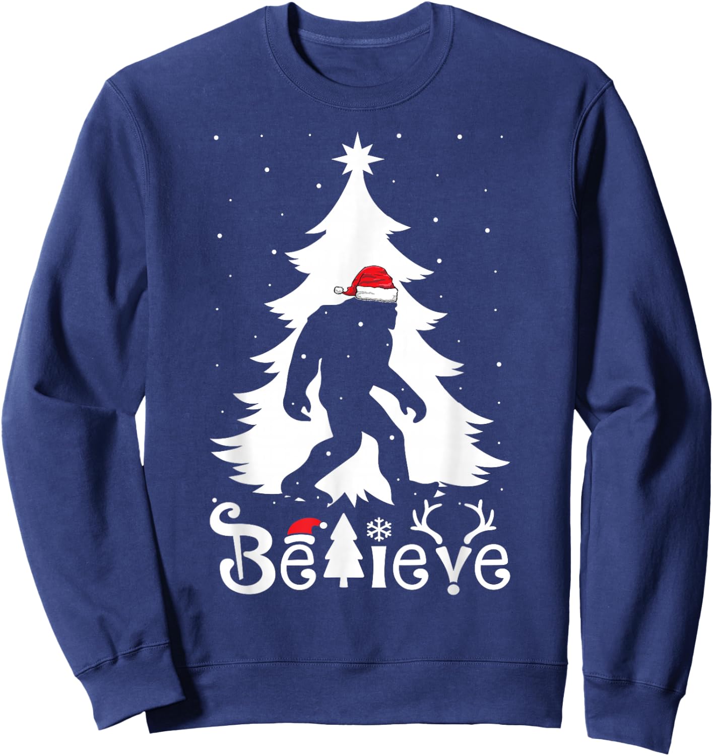 Bigfoot Boys Girls Funny Christmas Sweatshirt - Sweatshirt | Navy