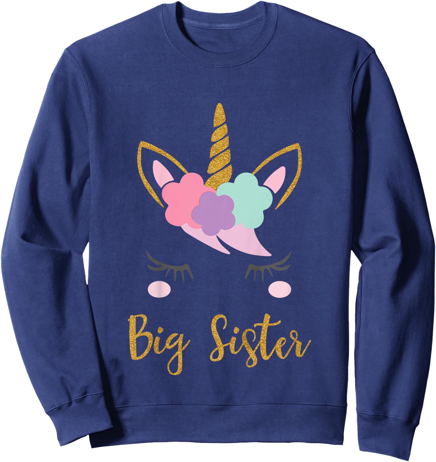 Kids Unicorn Big Sister Shirt I'm Going to be a Big Sister Sweatshirt - Sweatshirt | Navy