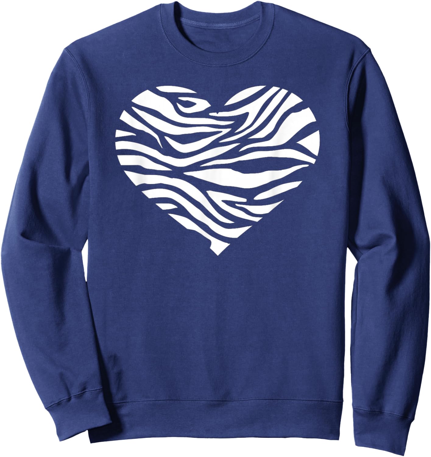 Zebra heart Sweatshirt - Sweatshirt | Navy