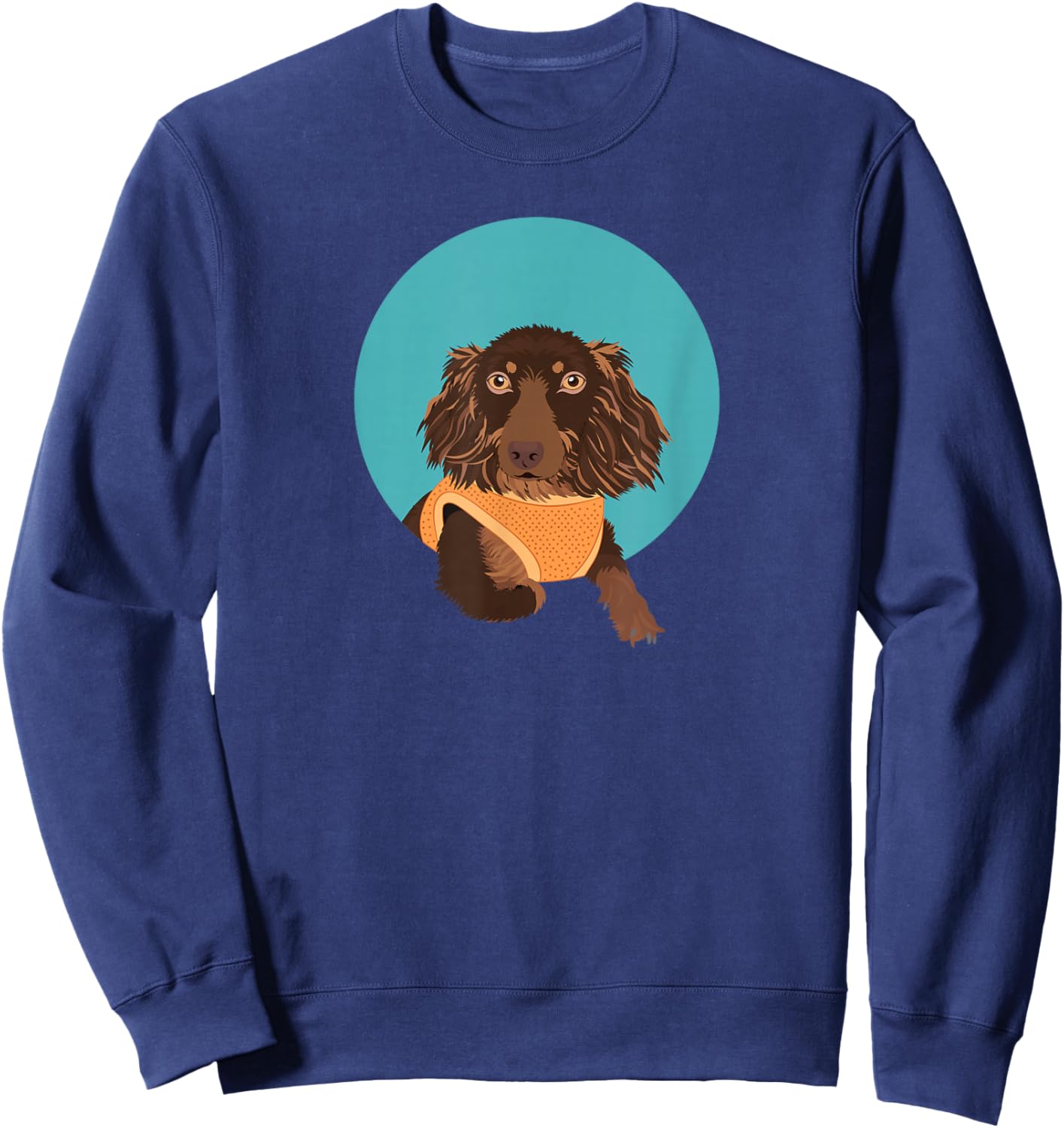 Cute Long-Haired Dachshund Sweatshirt - Sweatshirt | Navy