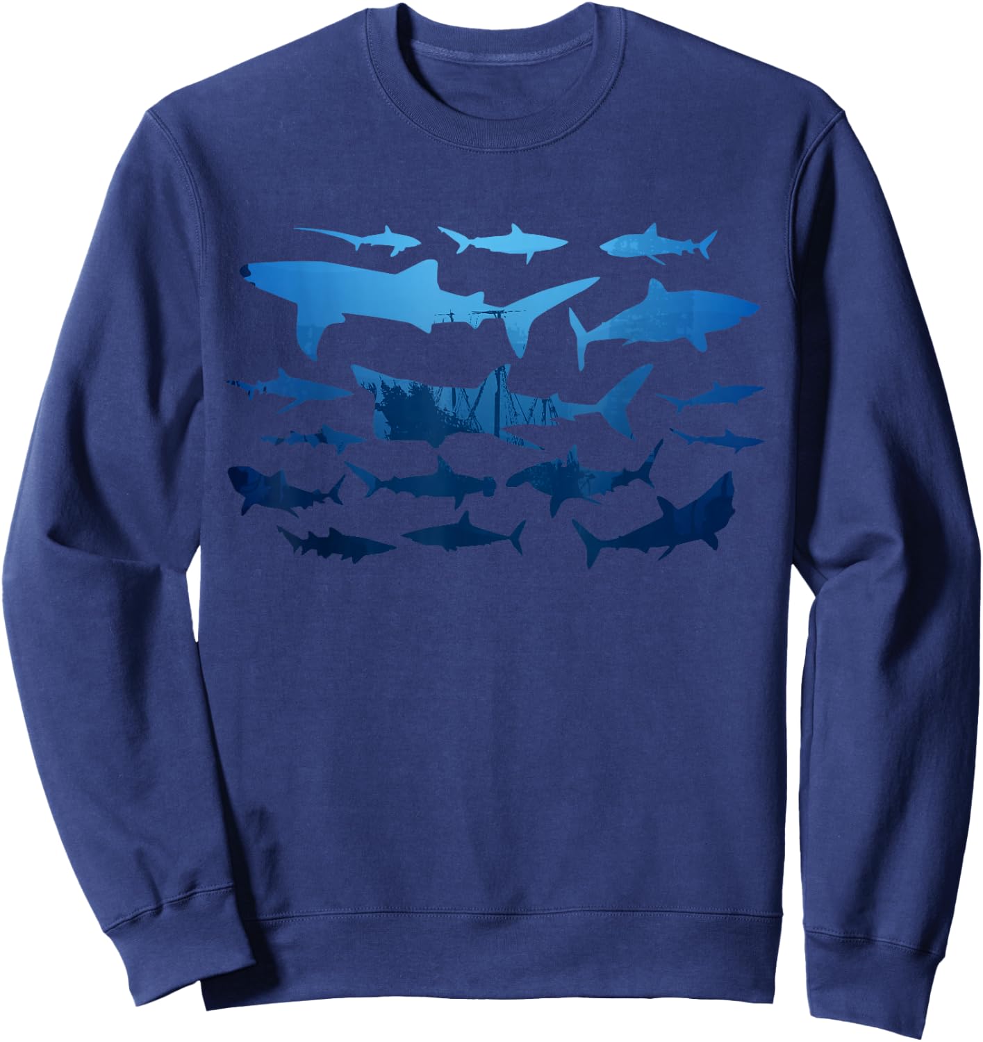 Artistic Shark (Sunken Ship) Sweatshirt - Sweatshirt | Navy