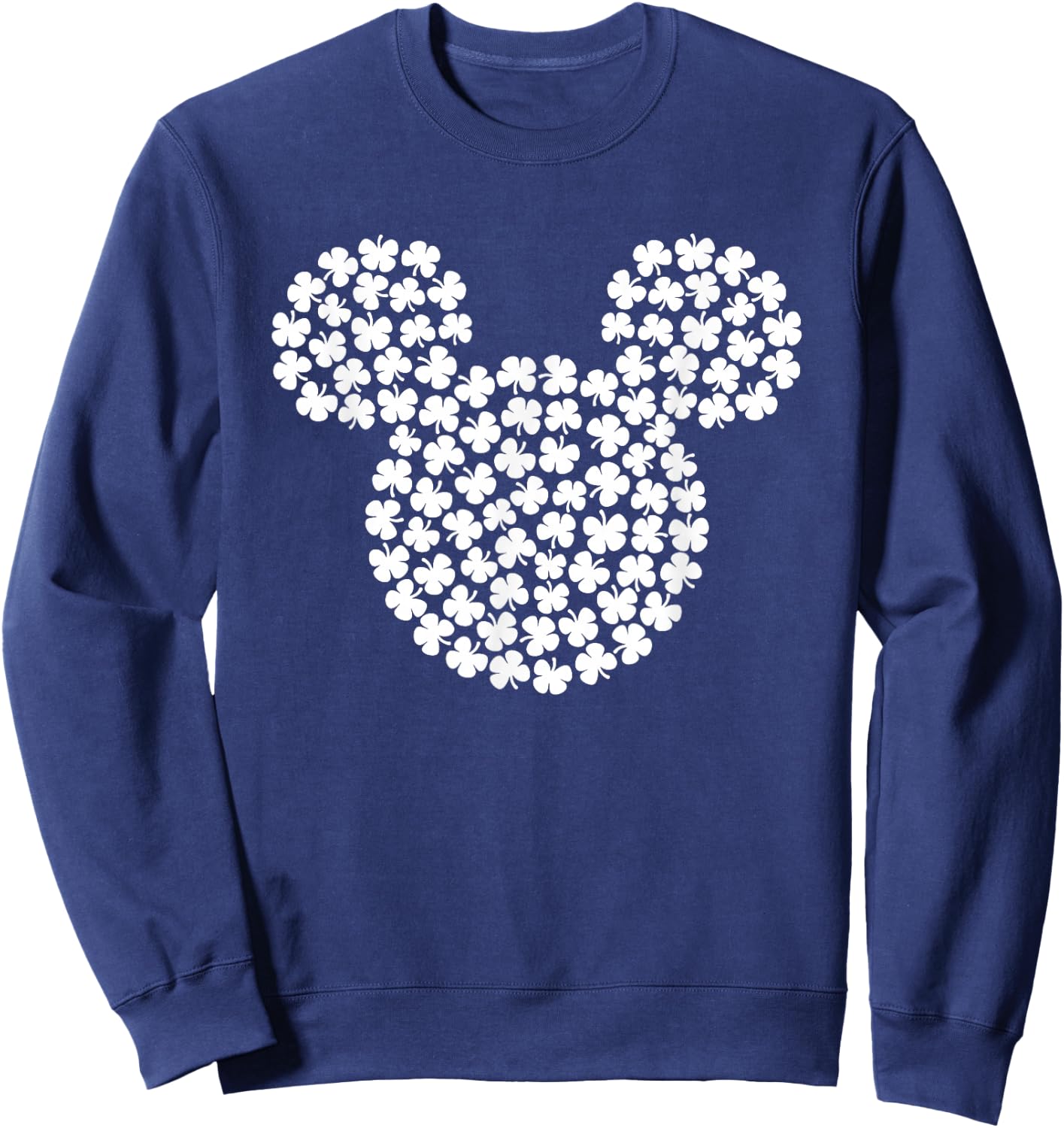 Disney Mickey Mouse White 4-Leaf Clovers St. Patrick's Day Sweatshirt - Sweatshirt | Navy
